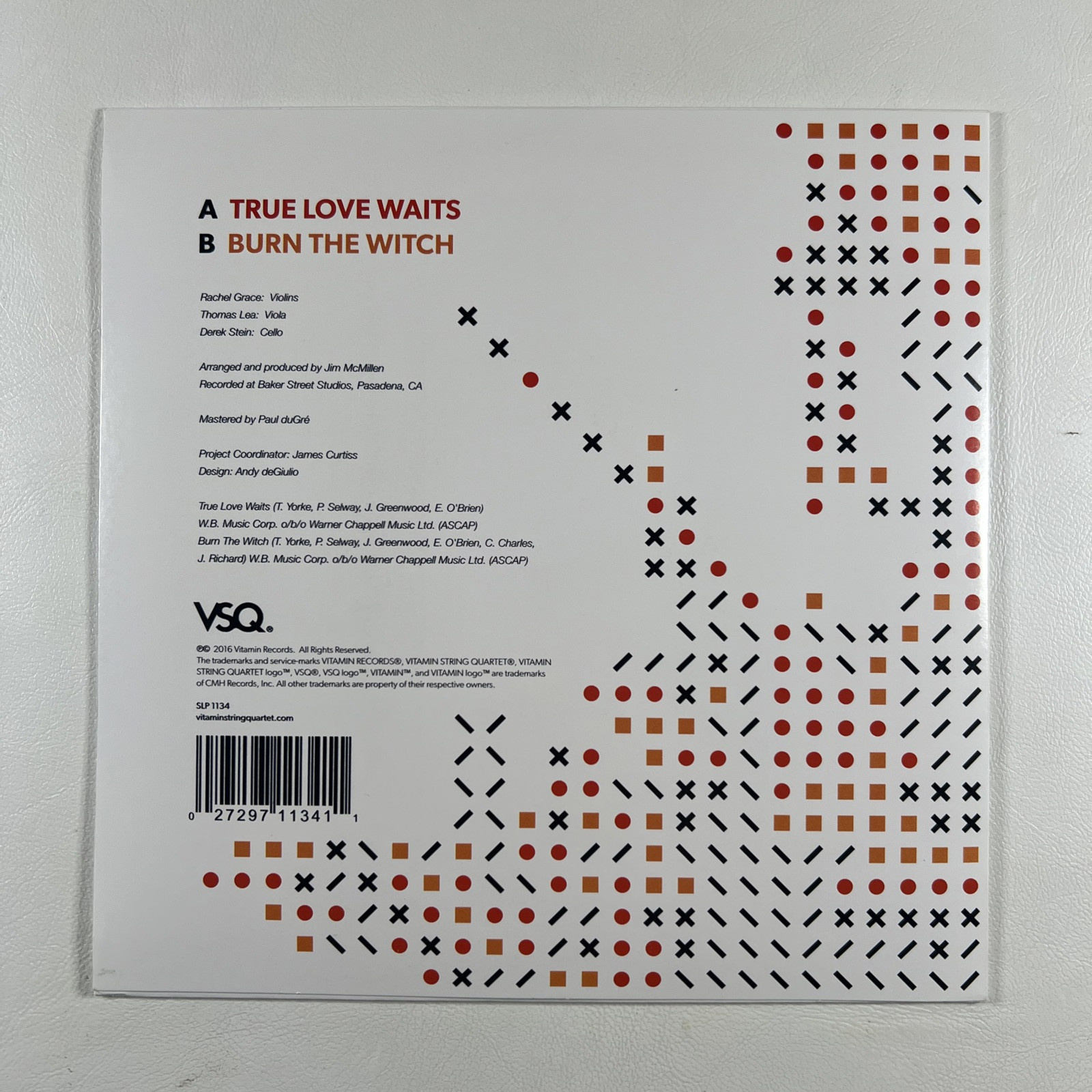 Vitamin String Quartet “True Love Waits/Burn The Witch” Single 7” (EX) RSD 2016 - Image 2