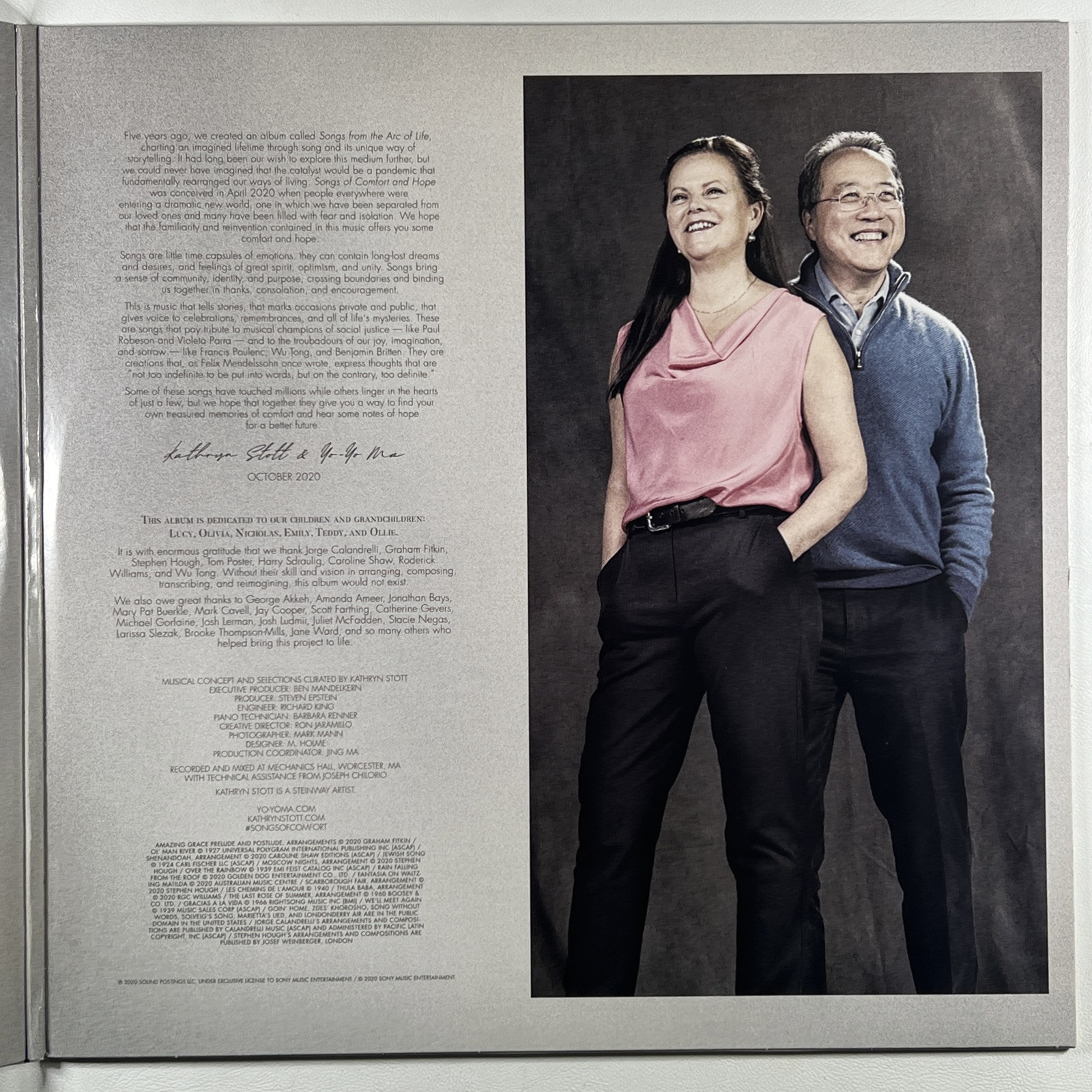 Yo-Yo Ma / Kathryn Stott “Songs of Comfort & Hope” 2LP/Sony (EX) 2021 Classical - Image 4