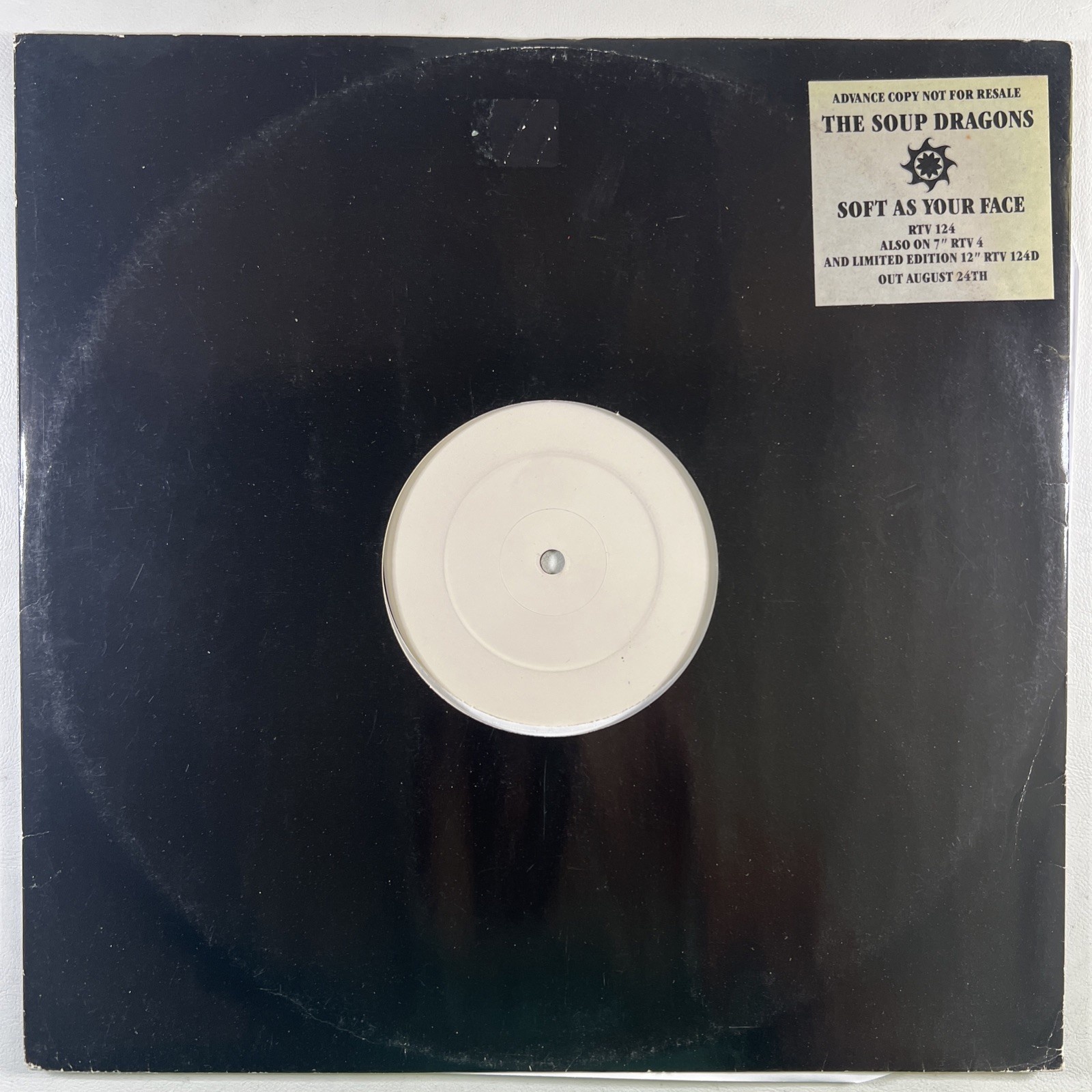 The Soup Dragons “Soft As Your Face” Single 12”/Raw TV RTV 124 (EX) White Promo