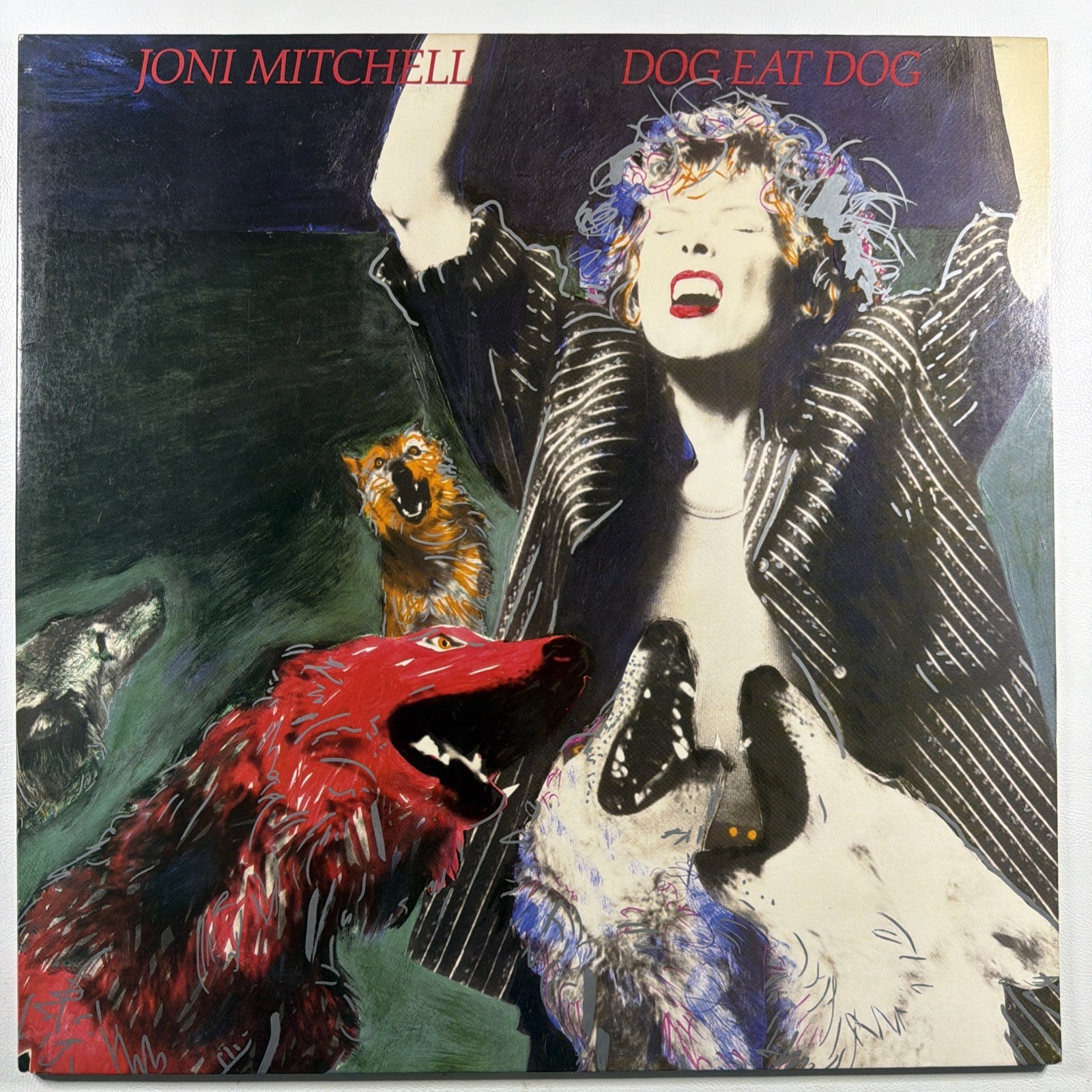Joni Mitchell – Dog Eat Dog LP Geffen Records GHS 24074 EX 1985 Gatefold