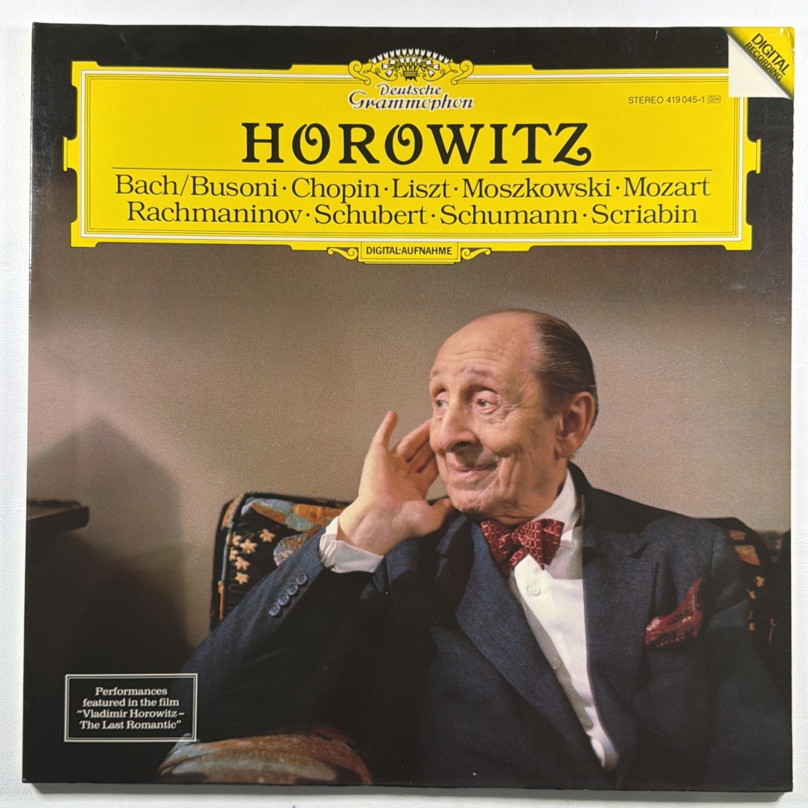 Vladimir Horowitz LP Bach/Busoni Chopin Liszt Mozart Deutsche 419 045-1 NM 1985