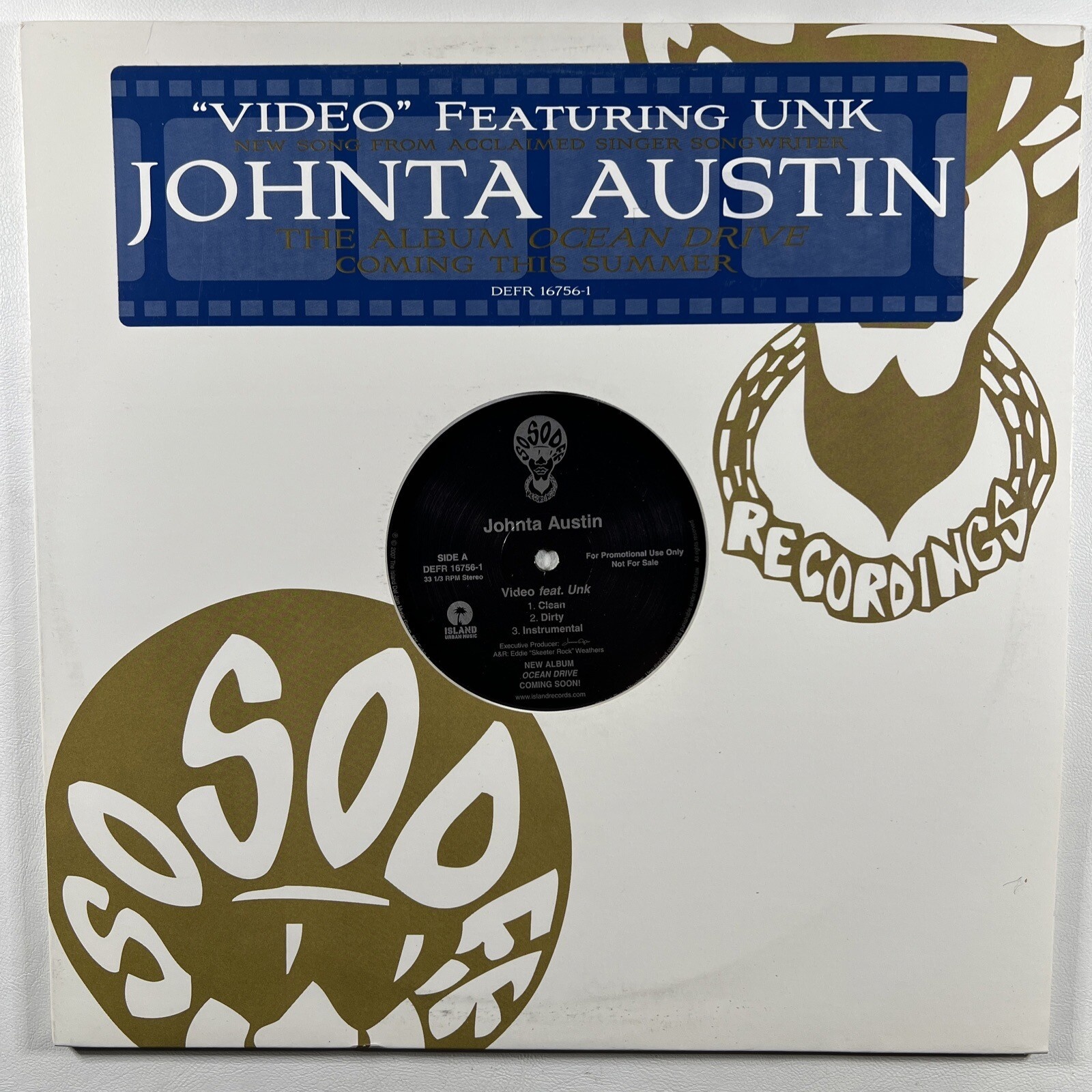 Johnta Austin “Video” featuring UNK 12" Single/Island DEFR 16756-1 (NM) 2007