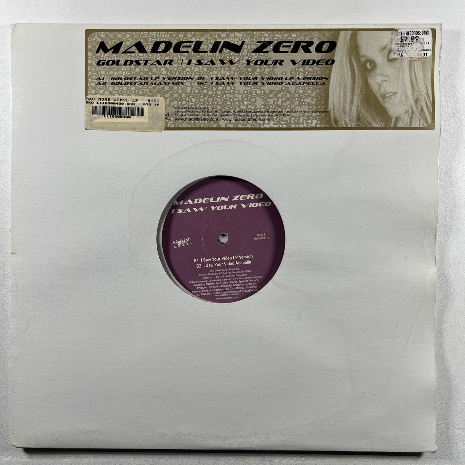 Madelin Zero “Goldstar/I Saw Your Video” Single 12”/Indecent Media (VG+) 2004