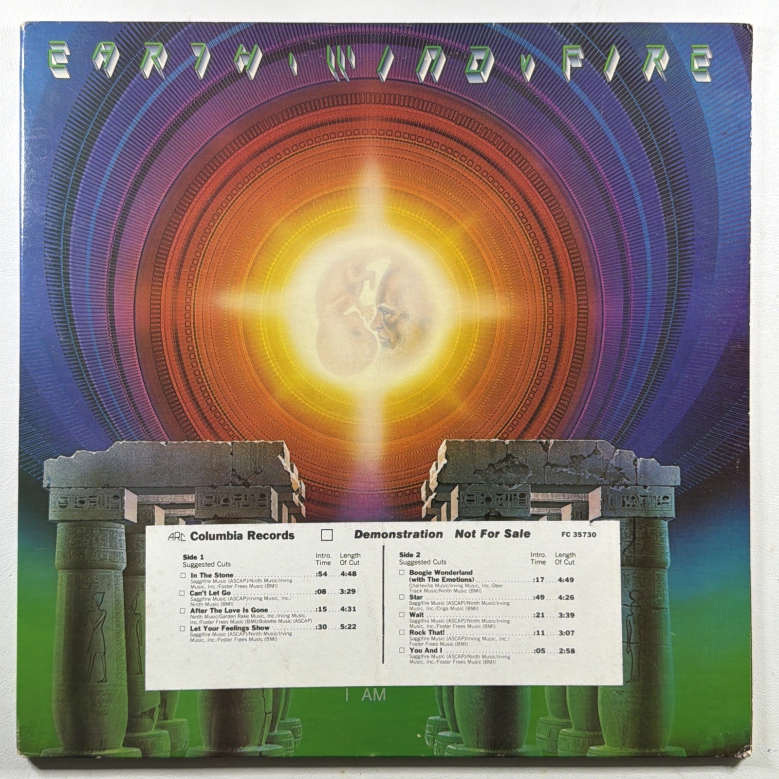 Earth Wind And Fire - I Am LP Columbia FC 35730 EX White Promo 1979 Gatefold