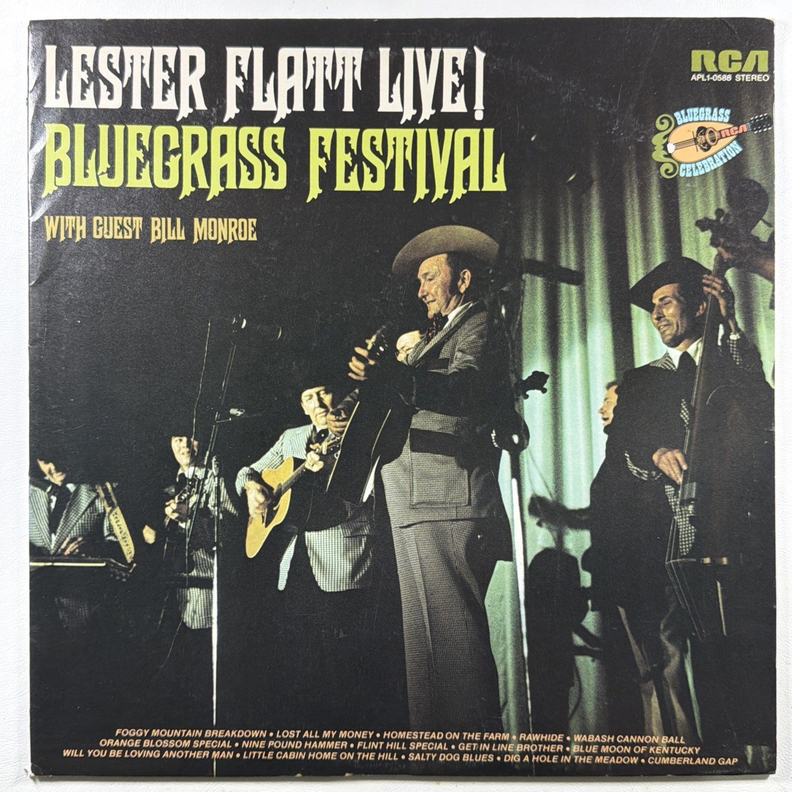 Lester Flatt – Live Bluegrass Festival LP RCA APL1-0588 VG+ 1974 Bill Monroe
