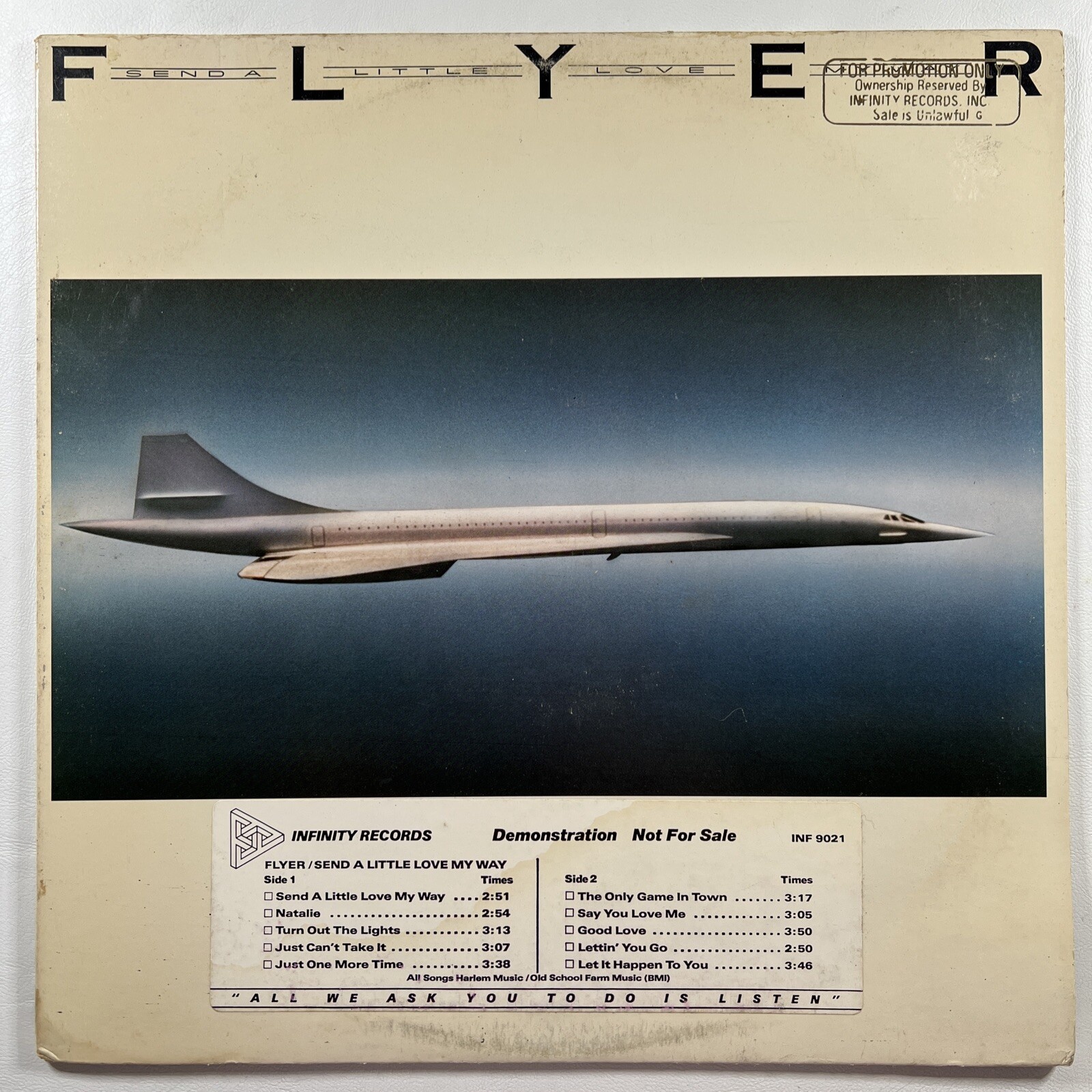 Flyer “Send A Little Love My Way” LP/Infinity INF 9021 (EX) Promo 1979