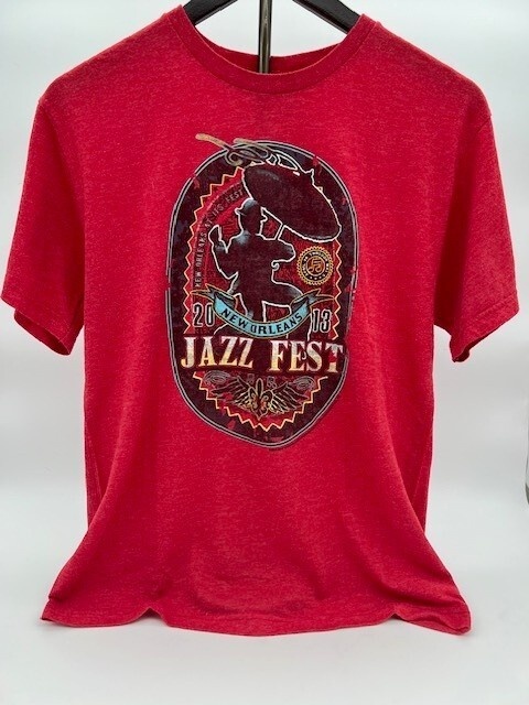2013 New Orleans Jazz Festival T-shirt Red (Medium) Very Good