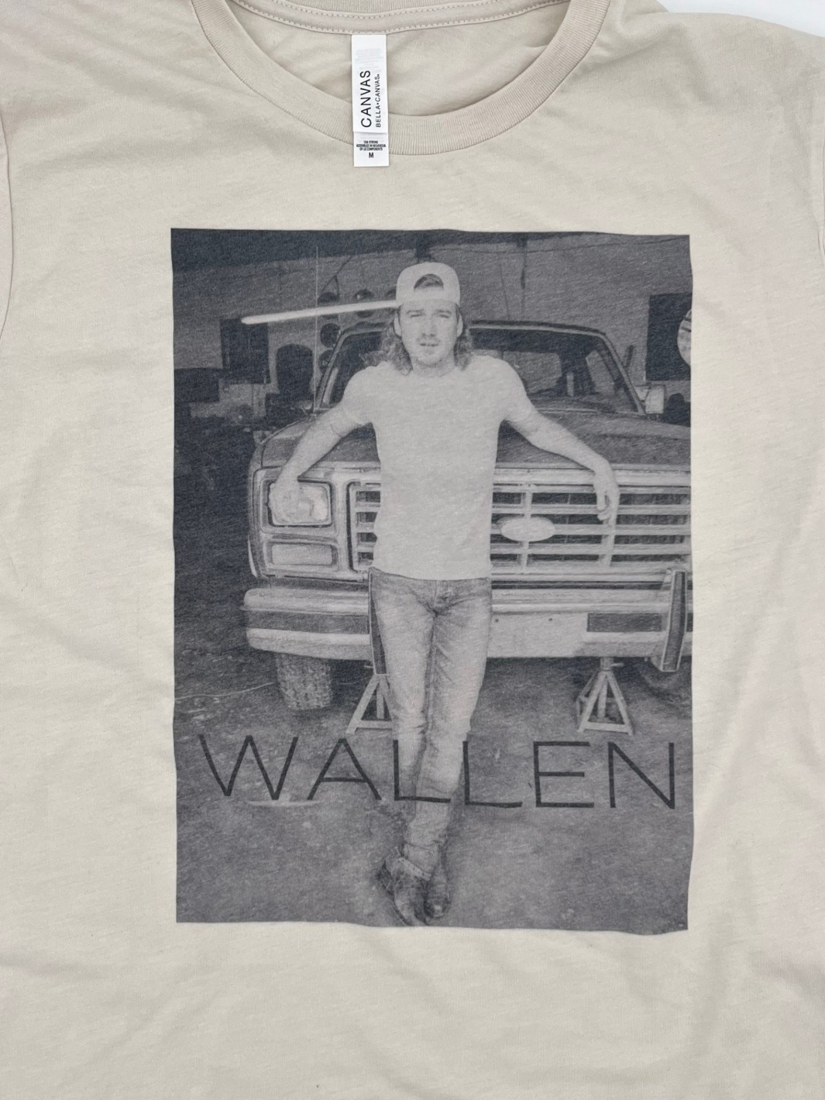 Morgan Wallen Tan T-shirt Bella-Canvas (Medium) Short Sleeve Very Good Condition