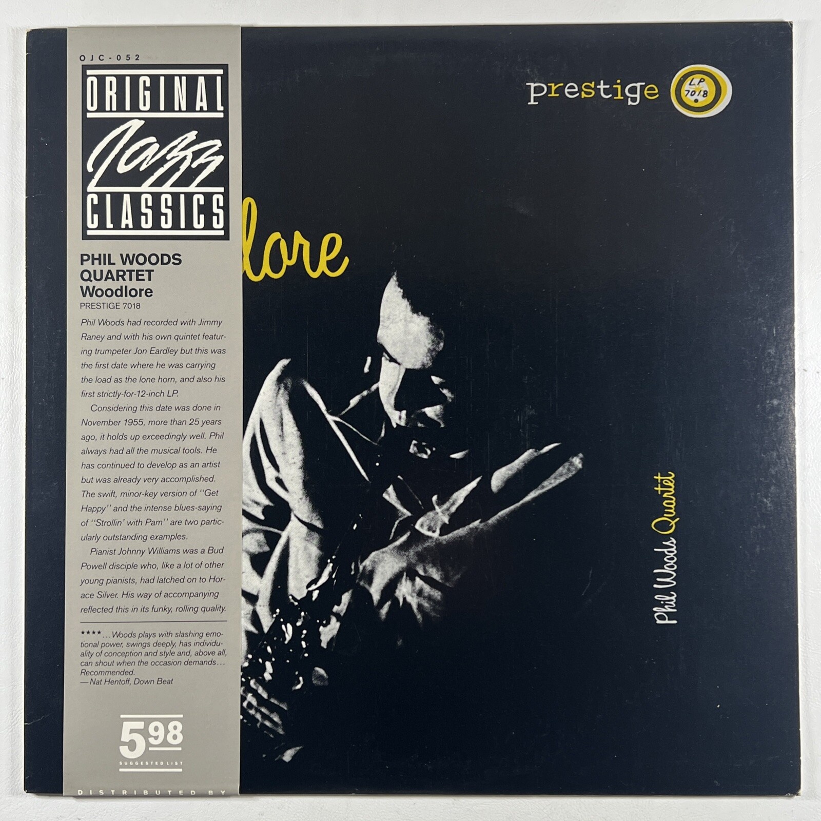 Phil Woods Quartet “Woodlore” LP/Prestige OJC052 (EX) 1983 Reissue John Williams
