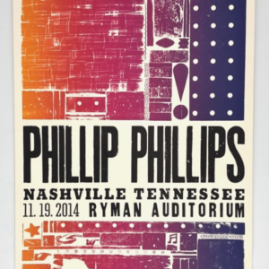 Phillip Phillips Ryman Auditorium Nashville 2014 Hatch Show Print Poster