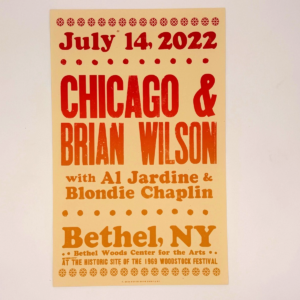 Chicago & Brian Wilson Hatch Show Print Bethel NY July 14, 2022 Excellent