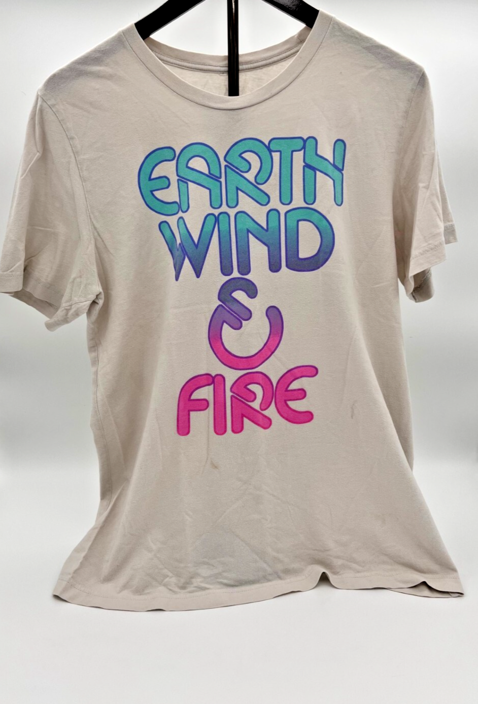 Earth Wind & Fire Theme T-shirt Size Small White Short Sleeve (Good Condition)