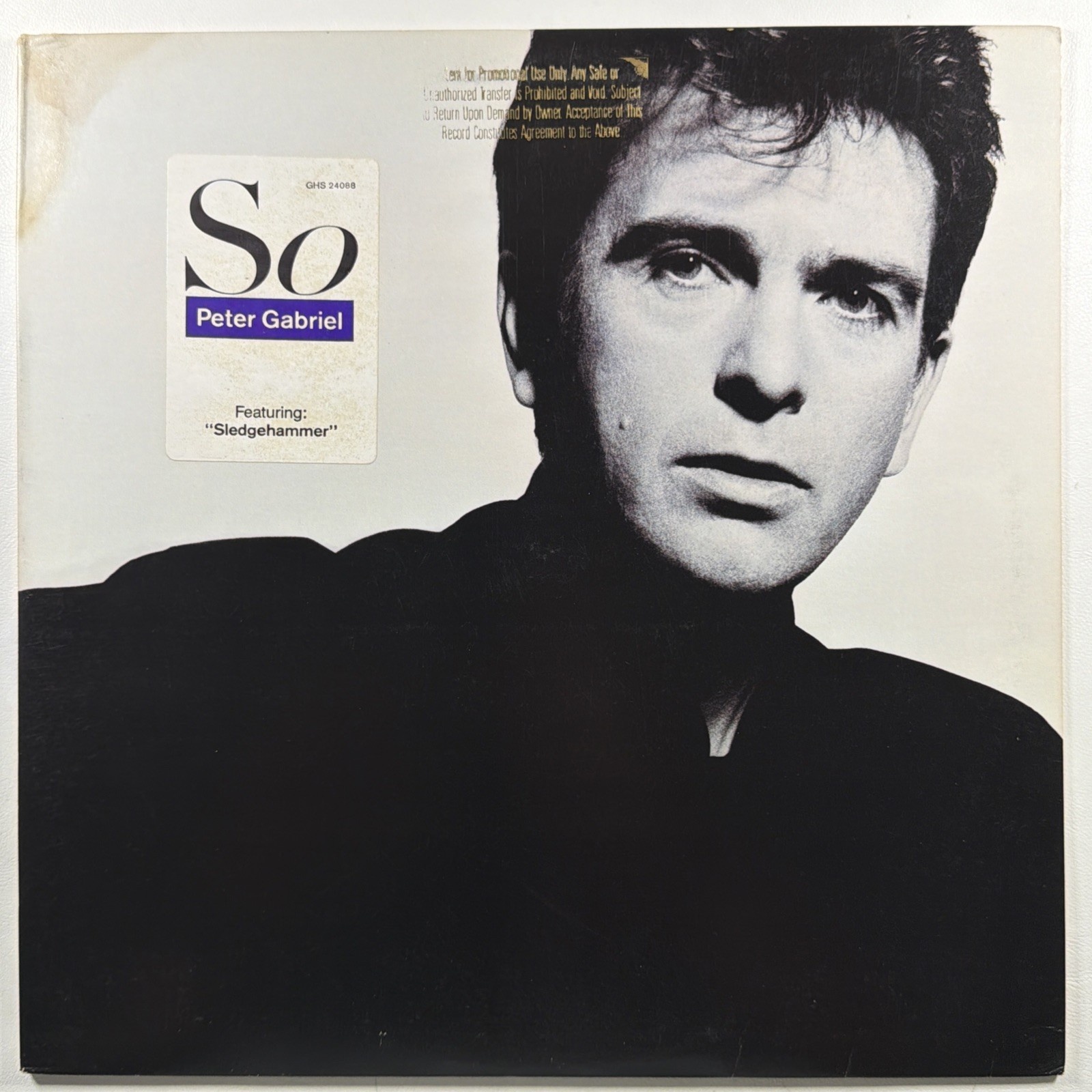 Peter Gabriel - So LP Geffen Records GHS 24088 NM Promo 1986 Hype Sticker