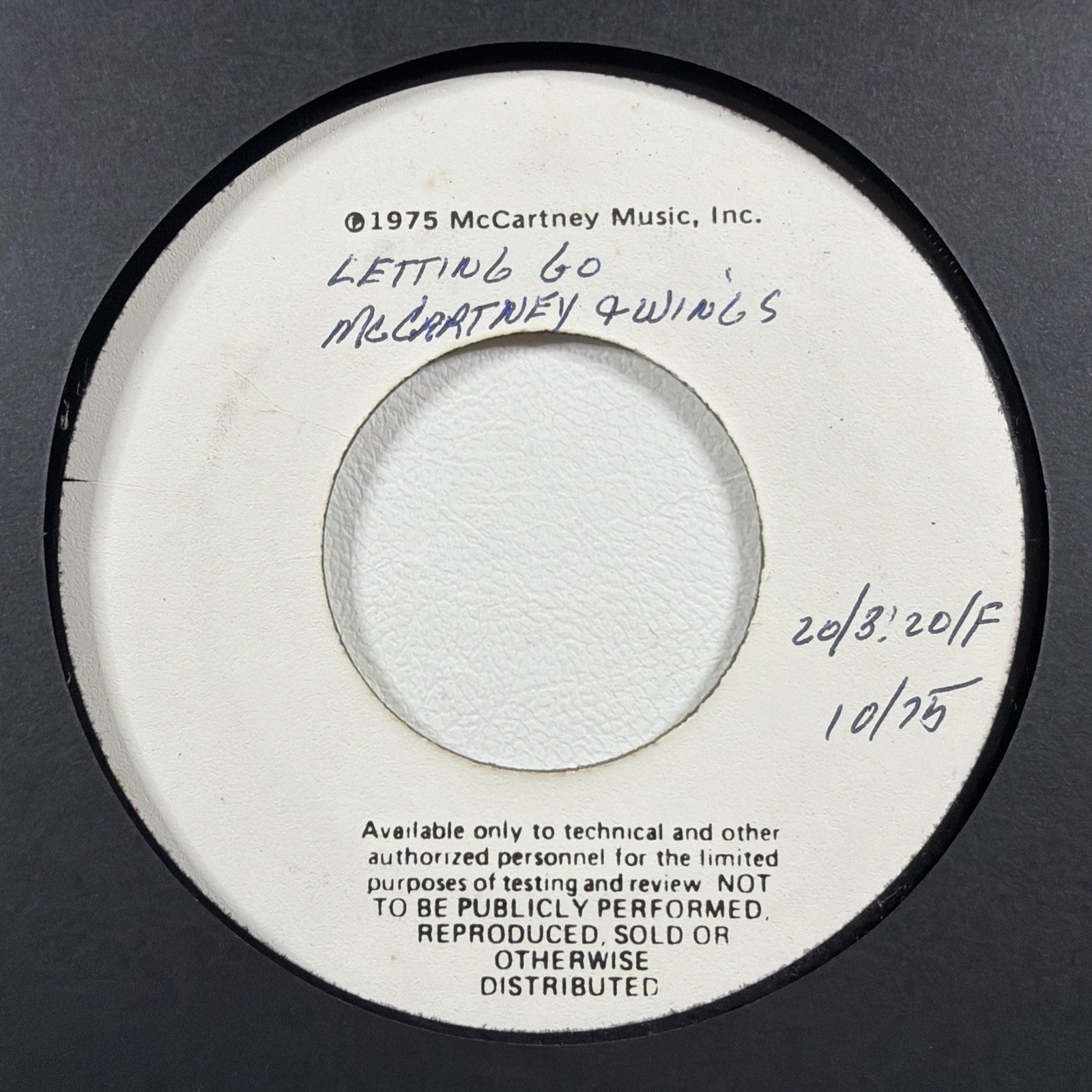 Paul McCartney Wings - Letting Go 7” Single McCartney Music VG+ Test Press 1975