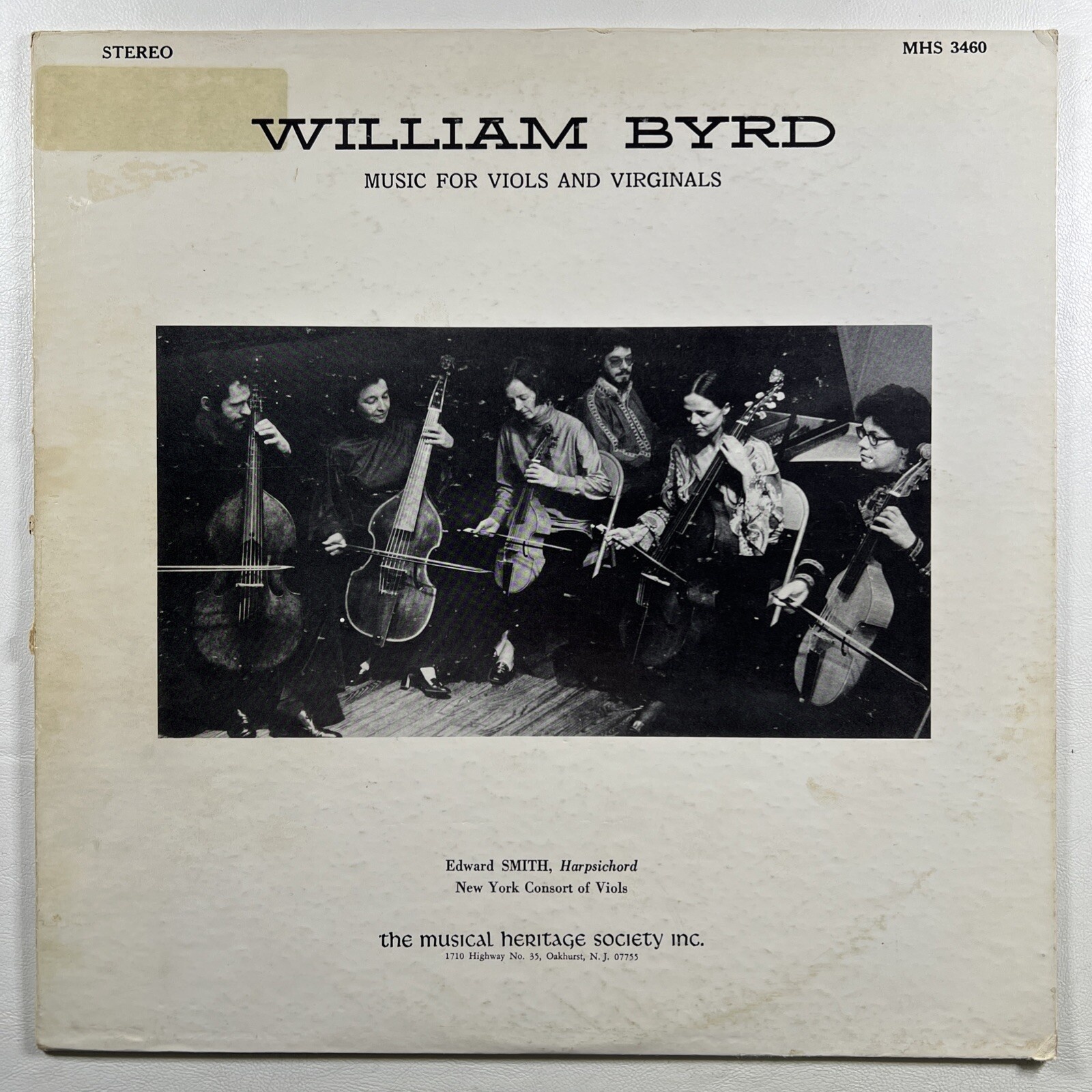 William Byrd “Music For Viols And Virginals” LP/Musical Heritage MHS 3460 (EX)