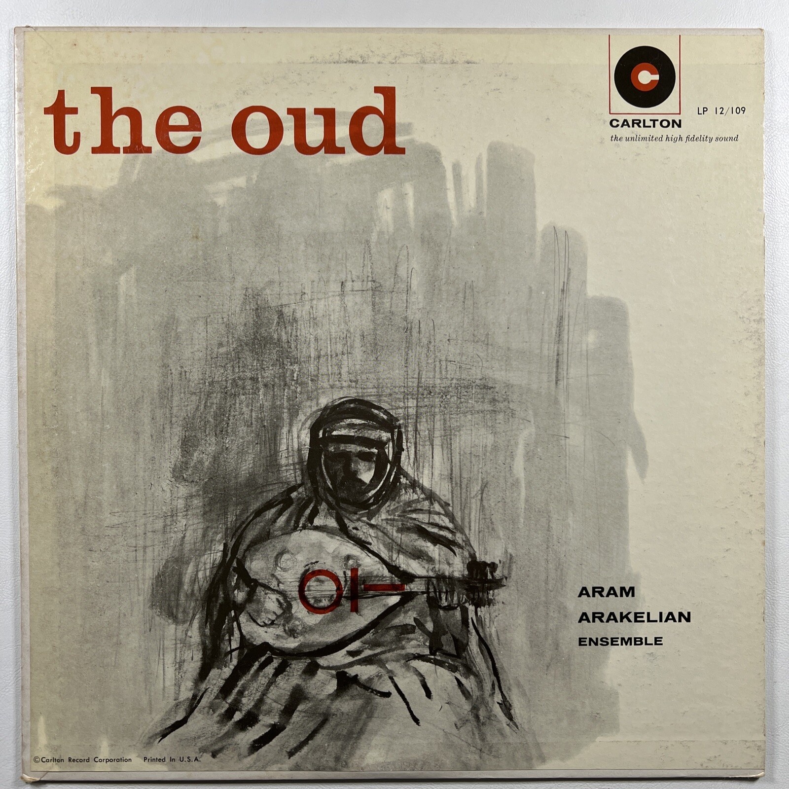 Aram Arakelian Ensemble "THE OUD" LP/Carlton 12/109 (VG+) Mono 1958