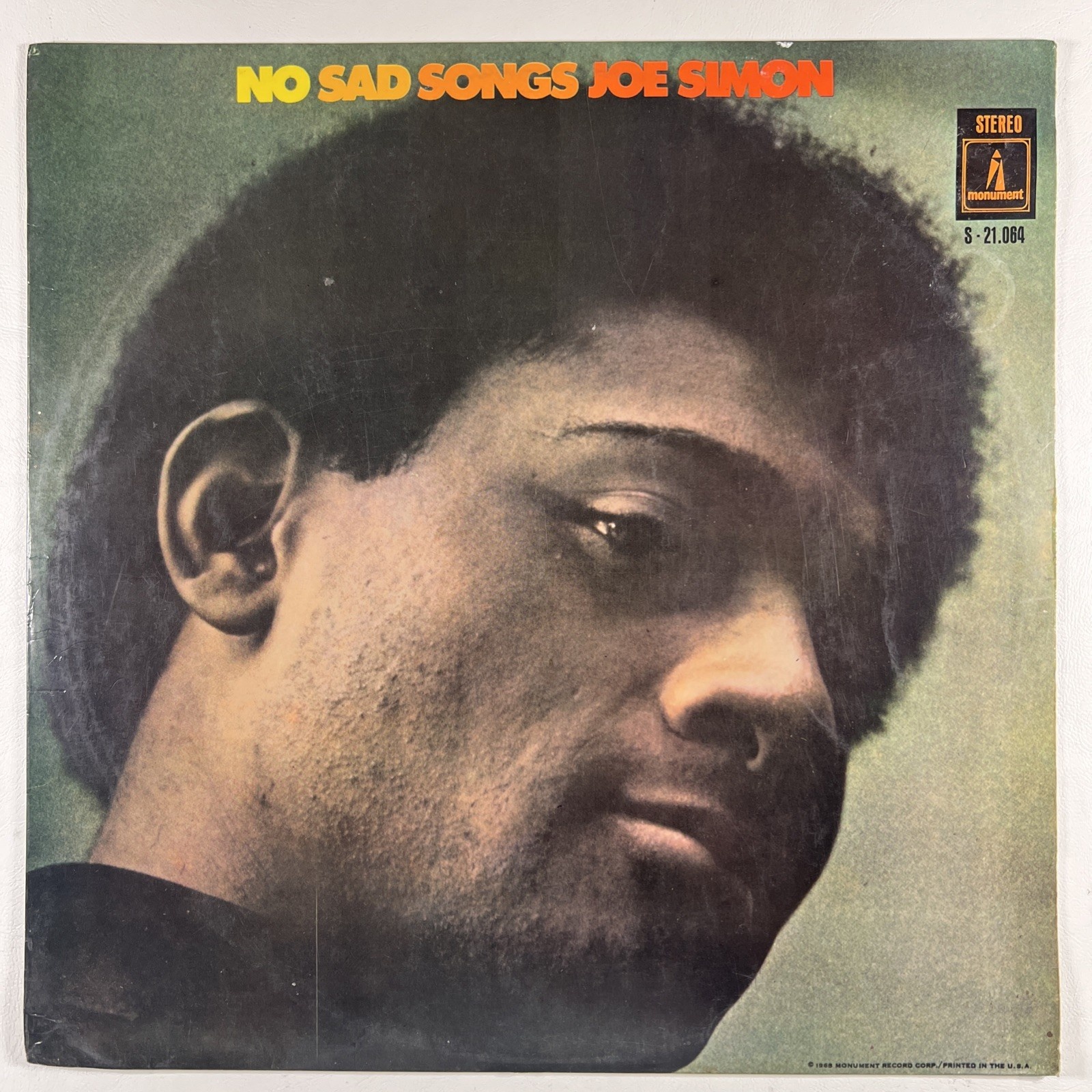 Joe Simon - No Sad Songs LP Monument S-21.064 VG+ Spain 1968 180g