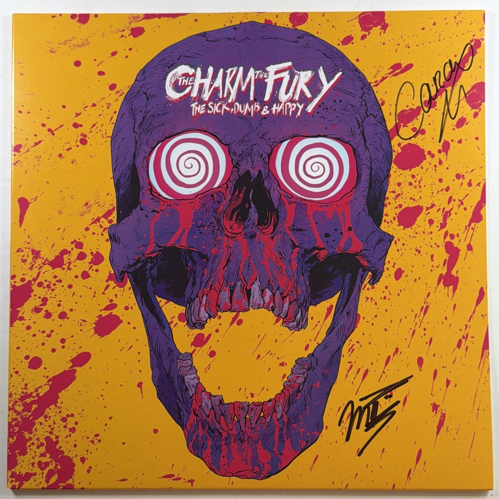 The Charm The Fury - The Sick, Dumb & Happy LP 2017 NM Ltd Ed Pink Autographs