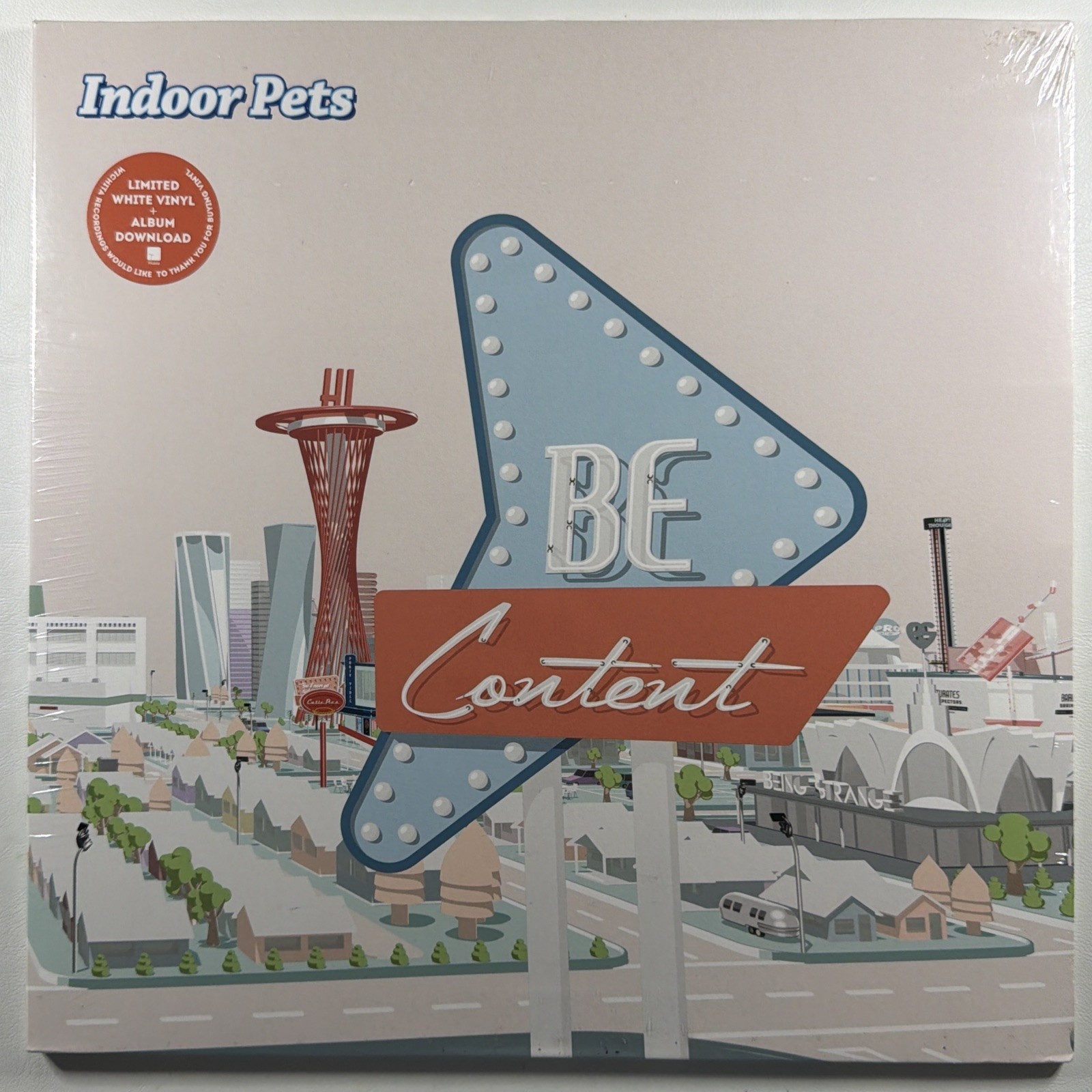 Indoor Pets - Be Content LP Wichita WEBB555LP Sealed 2019 White Gatefold Hype