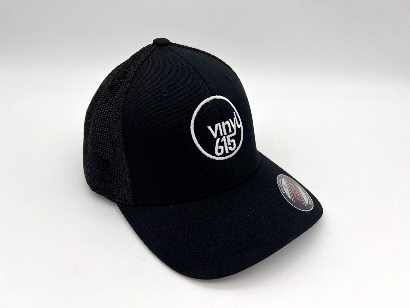 Vinyl615 Trucker Hat - Reclaiming Vintage Vinyl Black w/White Embroidered Logo