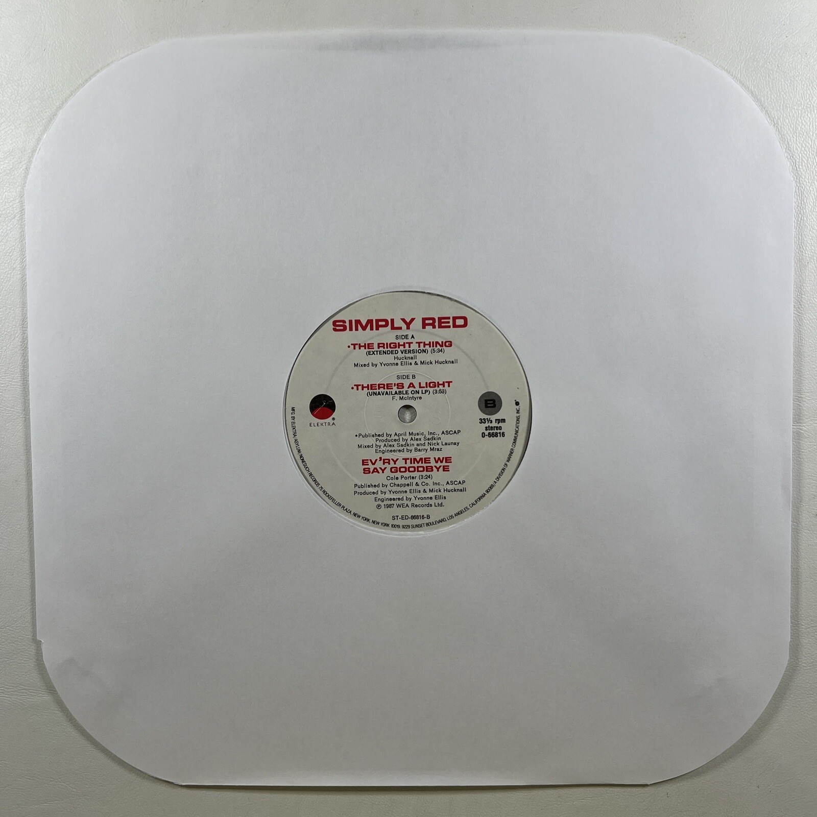 Simply Red - The Right Thing Maxi Single 12” Elektra EX 1987 - Image 3