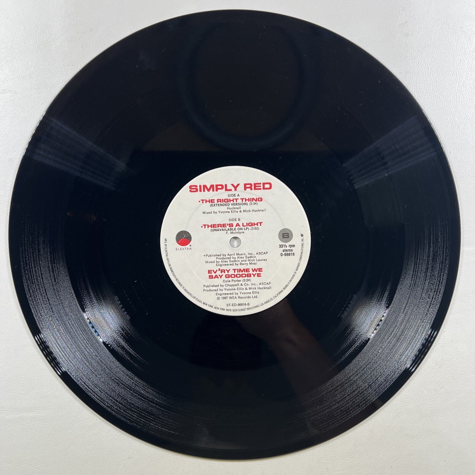 Simply Red - The Right Thing Maxi Single 12” Elektra EX 1987 - Image 4