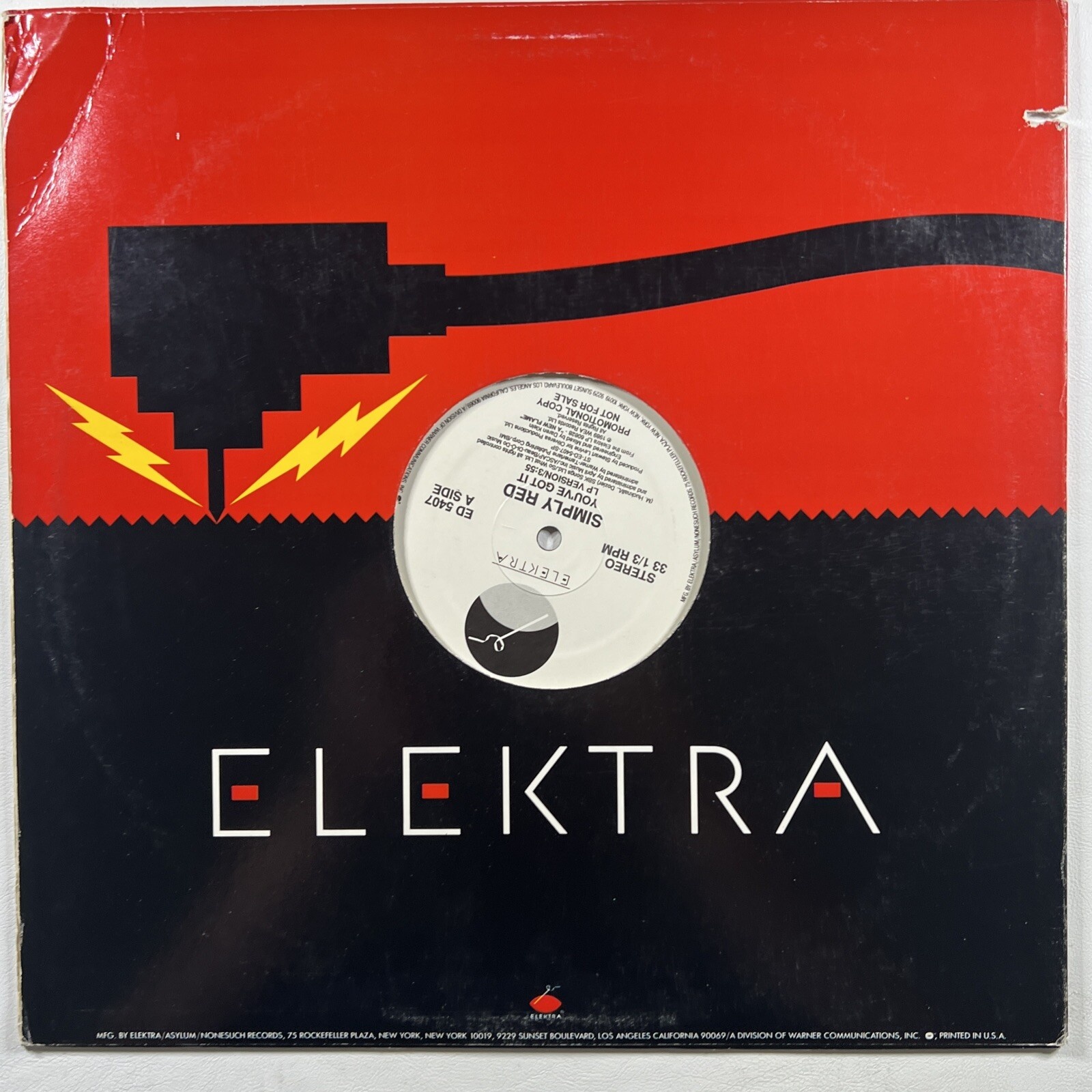 Simply Red - You've Got It LP White Label 12" Promo Elektra ED5407 NM 1989 - Image 2