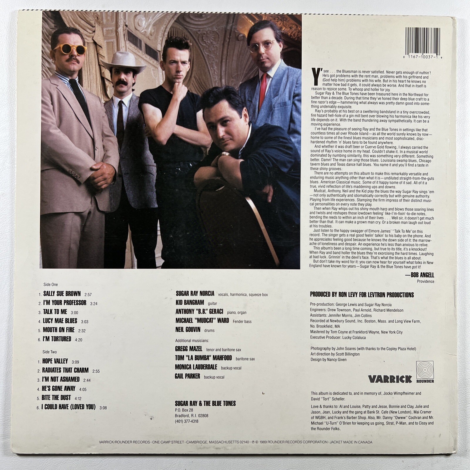 Sugar Ray & The Blue Tones - Knockout LP Varrick VR-037 EX 1989 - Image 2
