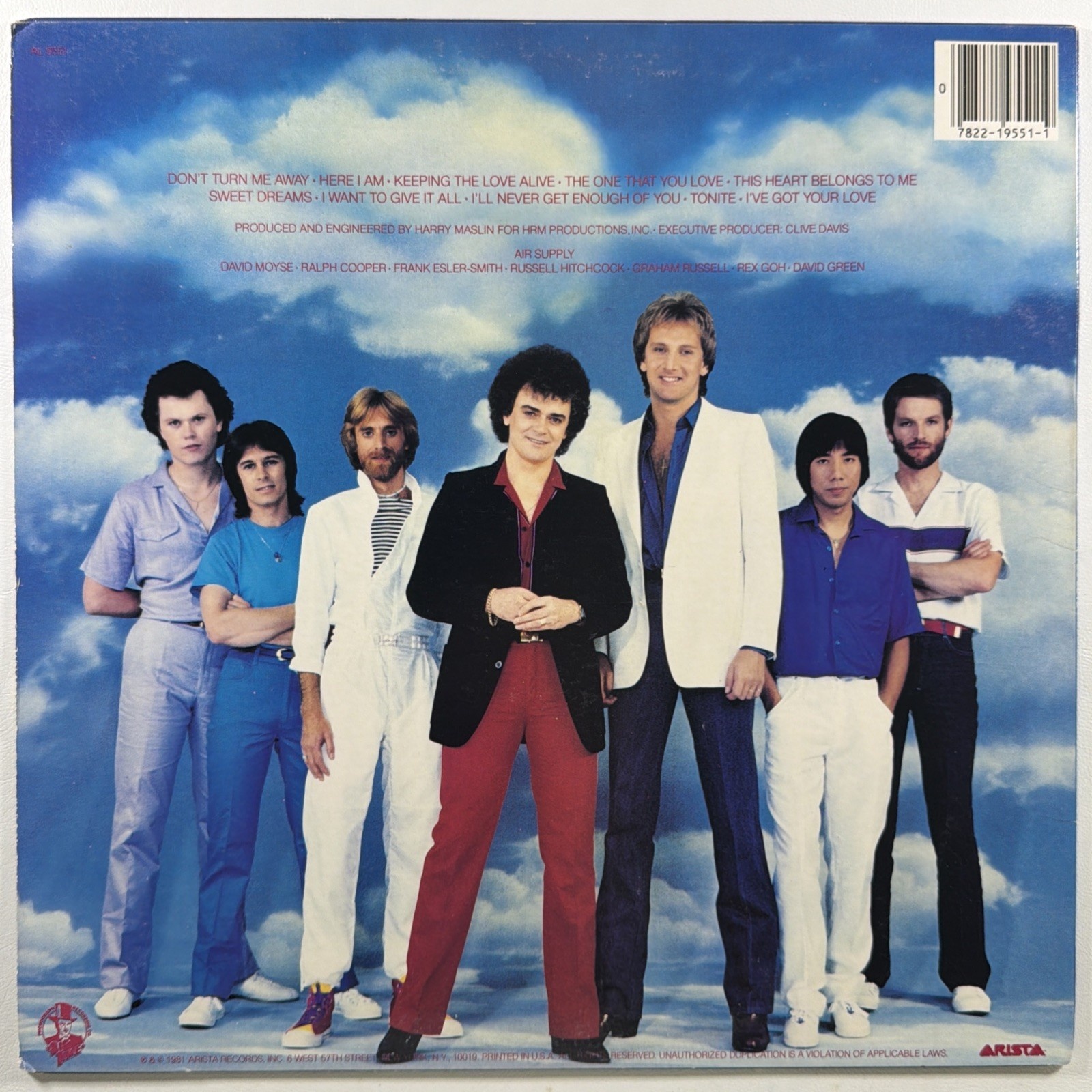 Air Supply - The One That You Love LP Arista Records AL 9551 NM 1981 Here I Am - Image 2