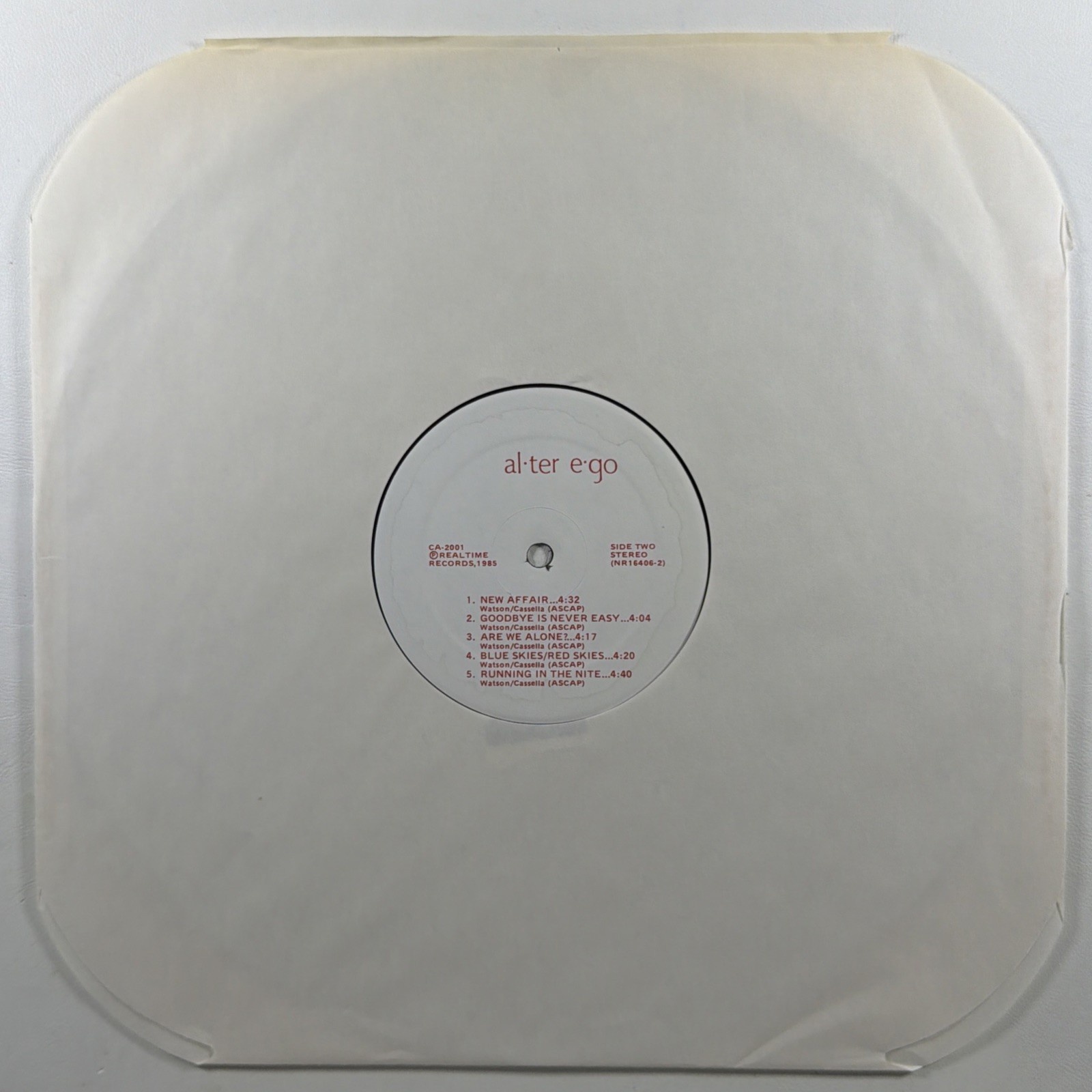 Al'ter E'go Self Titled LP Realtime Records RTA 2000 NM 1985 Shrinkwrap New Wave - Image 3