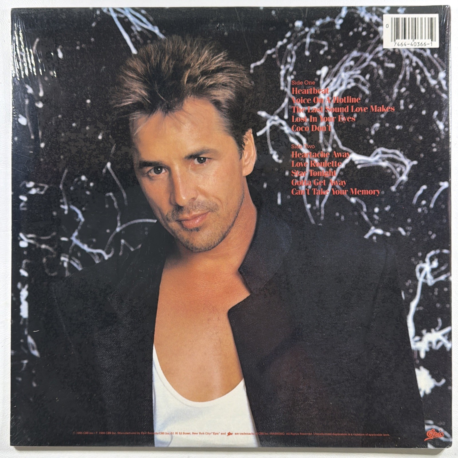 Don Johnson - Heartbeat LP Epic OE 40366 Sealed 1986 Gatefold Hype Heartbeat - Image 2