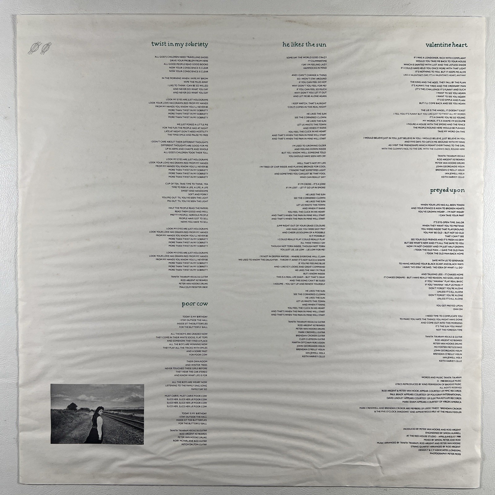 Tanita Tikaram - Ancient Heart LP Reprise Records 9258391 VG+ 1988 UK - Image 3