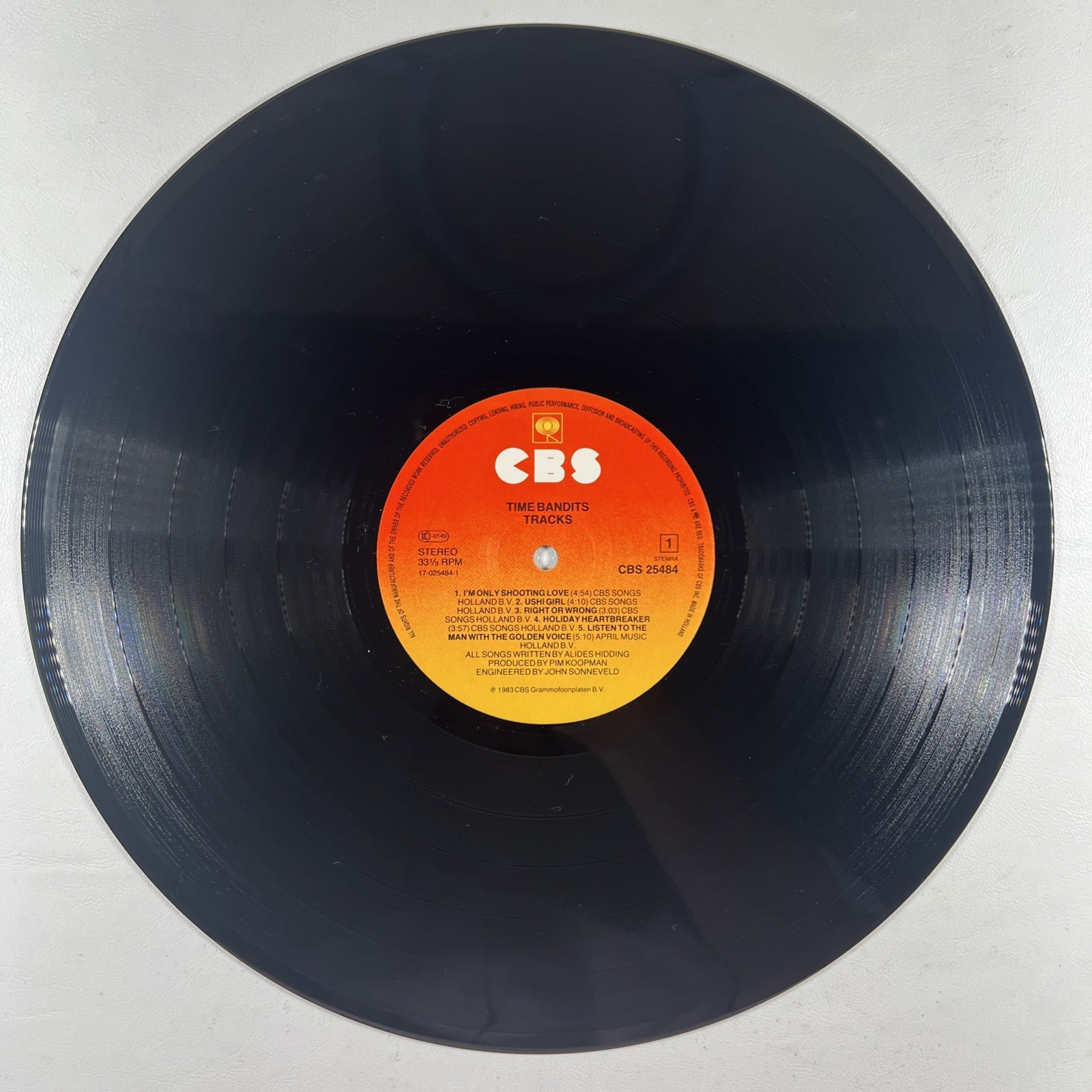 Time Bandits - Tracks LP CBS 25484 NM 1983 Netherlands Hype Sticker Synth-Pop - Image 4