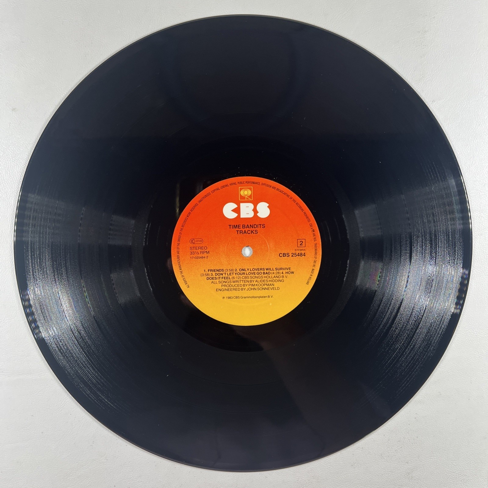 Time Bandits - Tracks LP CBS 25484 NM 1983 Netherlands Hype Sticker Synth-Pop - Image 5