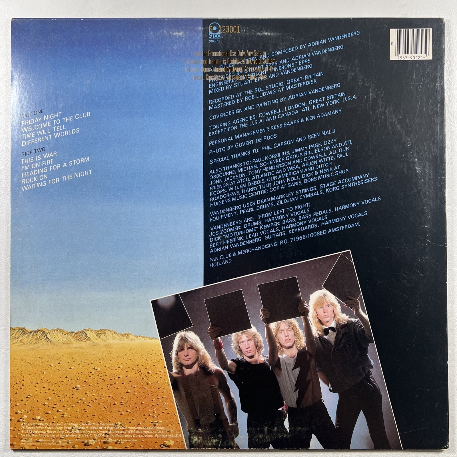 Vandenberg - Heading For A Storm LP Atco 90121 EX 1983 Promo - Image 2