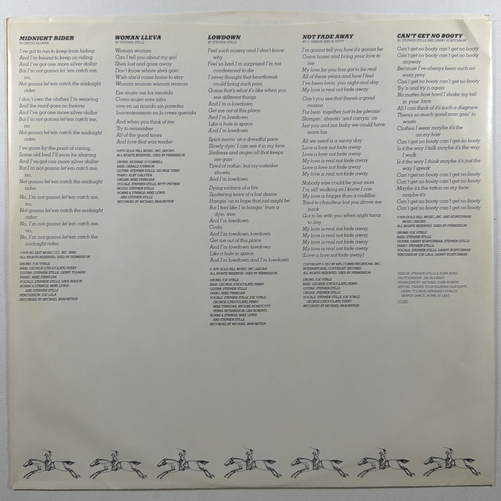 Stephen Stills - Thoroughfare Gap LP Columbia JC 35380 NM White Promo 1978 - Image 4