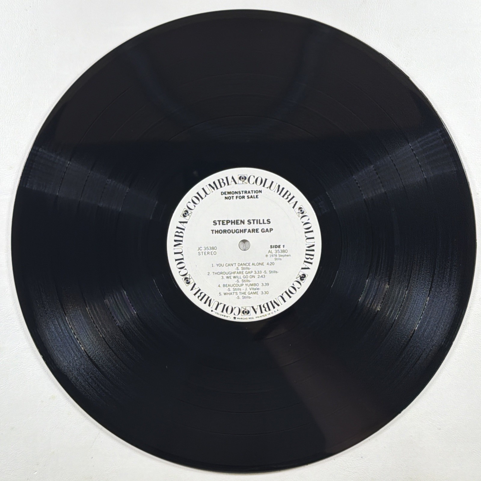 Stephen Stills - Thoroughfare Gap LP Columbia JC 35380 NM White Promo 1978 - Image 5