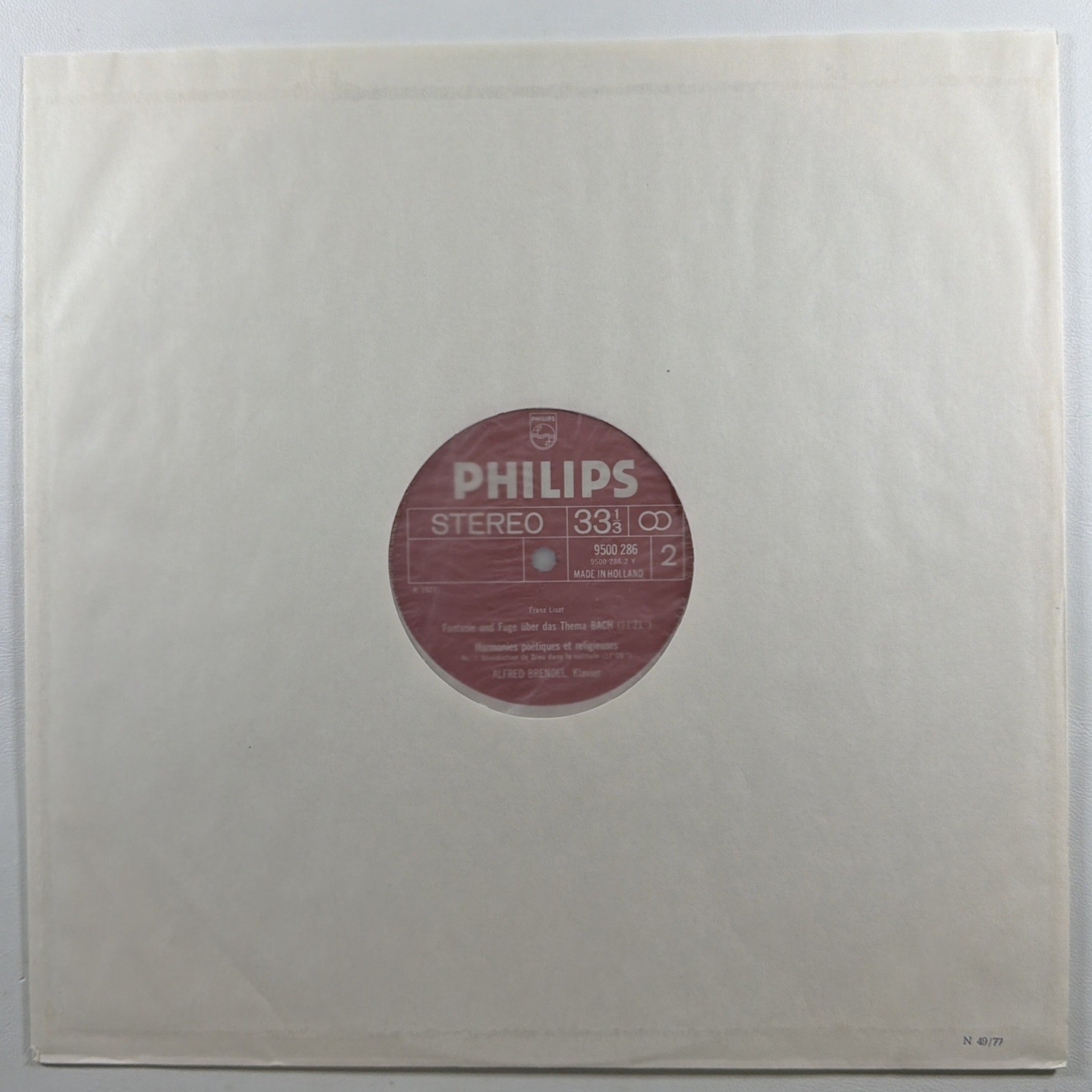 Franz Liszt Alfred Brendel - Variations On Weinen, Klagen … LP Philips NM Europe - Image 3