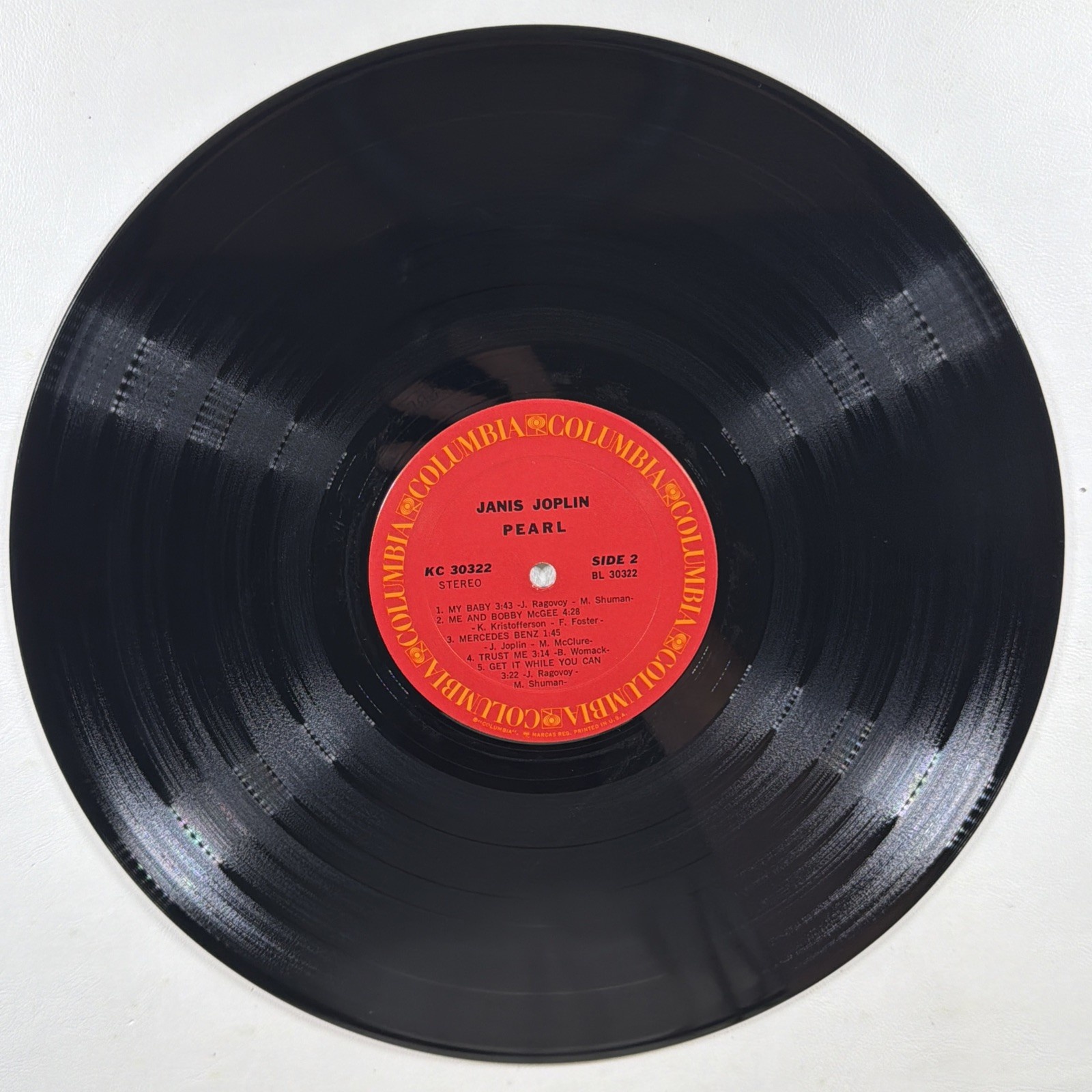 Janis Joplin - Pearl LP Columbia KC-30322 EX 1971 Me & Bobby McGee Mercedes Benz - Image 4