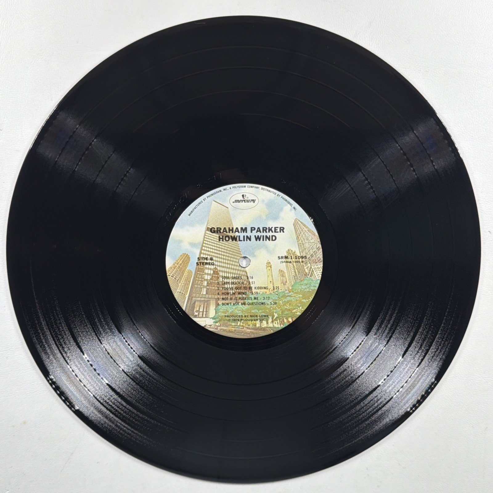Graham Parker & The Rumour - Howlin’ Wind LP Mercury SRM-1-1095 EX 1976 Promo - Image 5