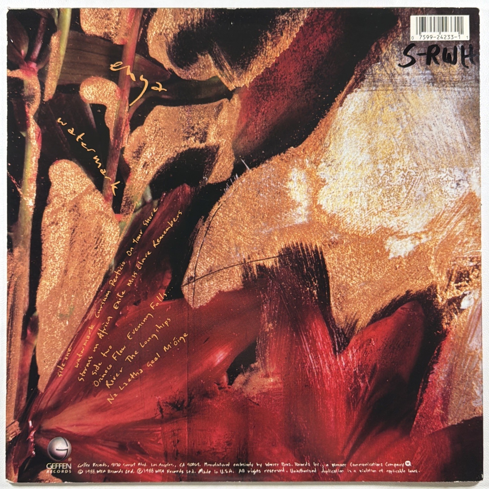 Enya – Watermark LP Geffen GHS 24233 VG+ 1988 Pop New Age Orinoco Flow - Image 2