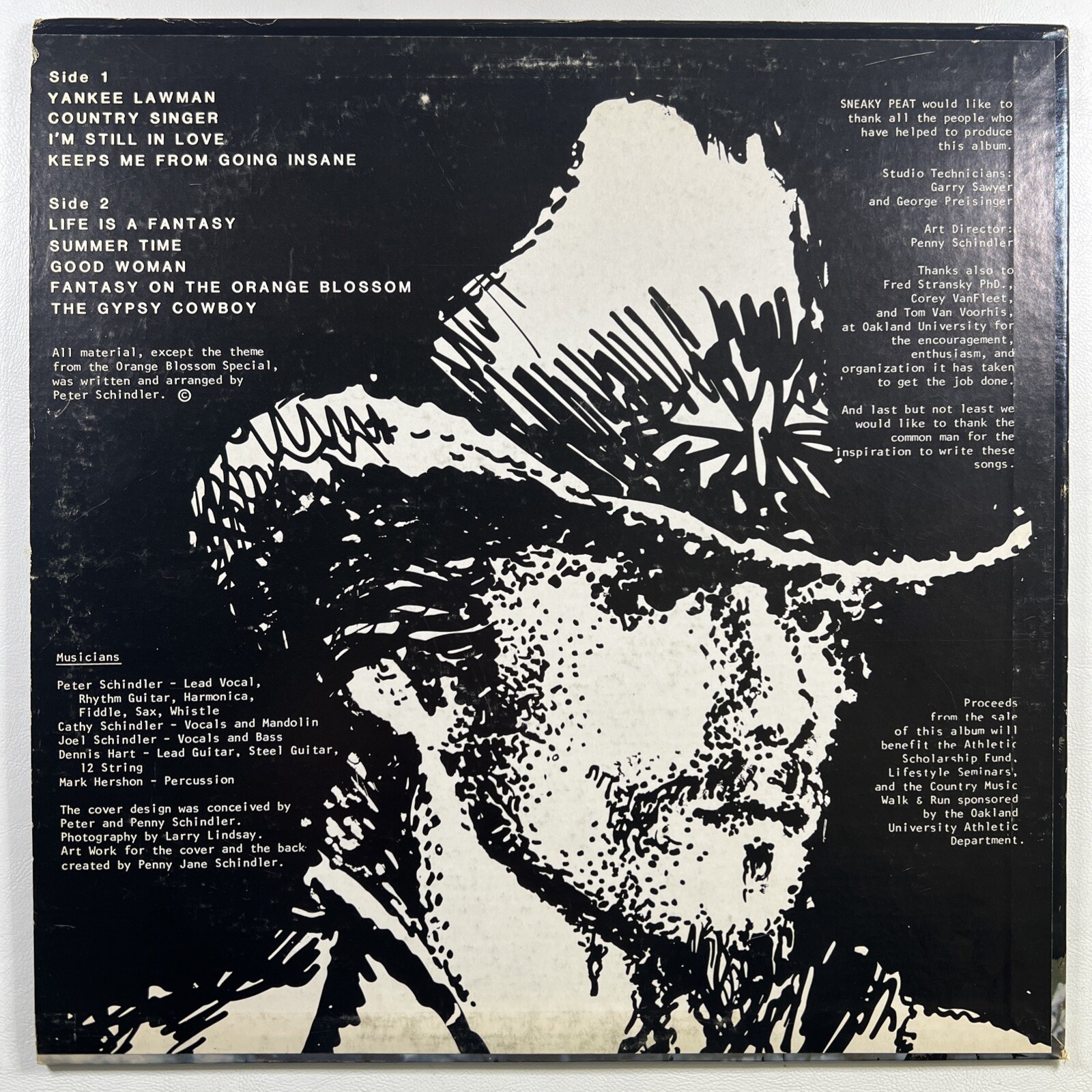 Sneaky Peat - Yankee Lawman LP Oakland University EX 1980 - Image 2