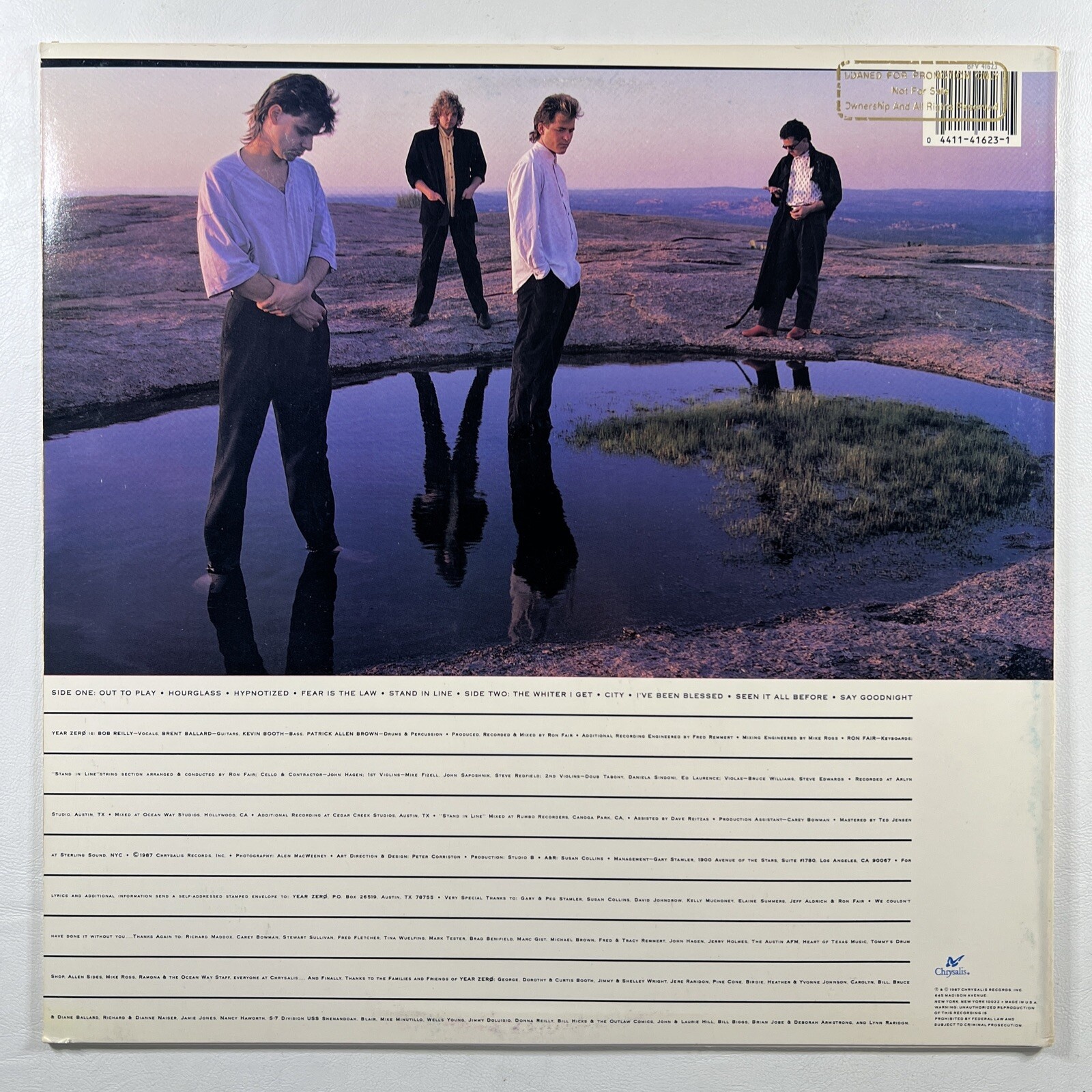 Year Zero - Self Titled LP Chrysalis BFV 41623 EX Promo 1987 - Image 2