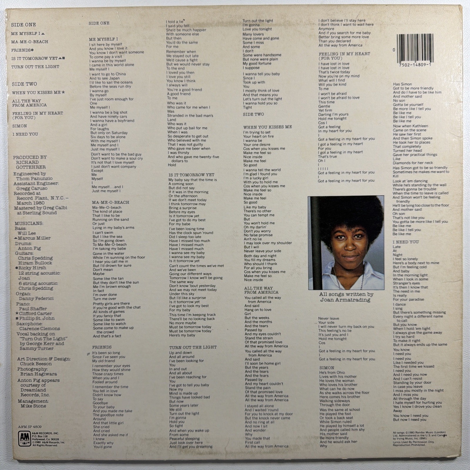 Joan Armatrading 3 LP Bundle - Me Myself I, Walk Under Ladders, The Key VG+ - Image 3