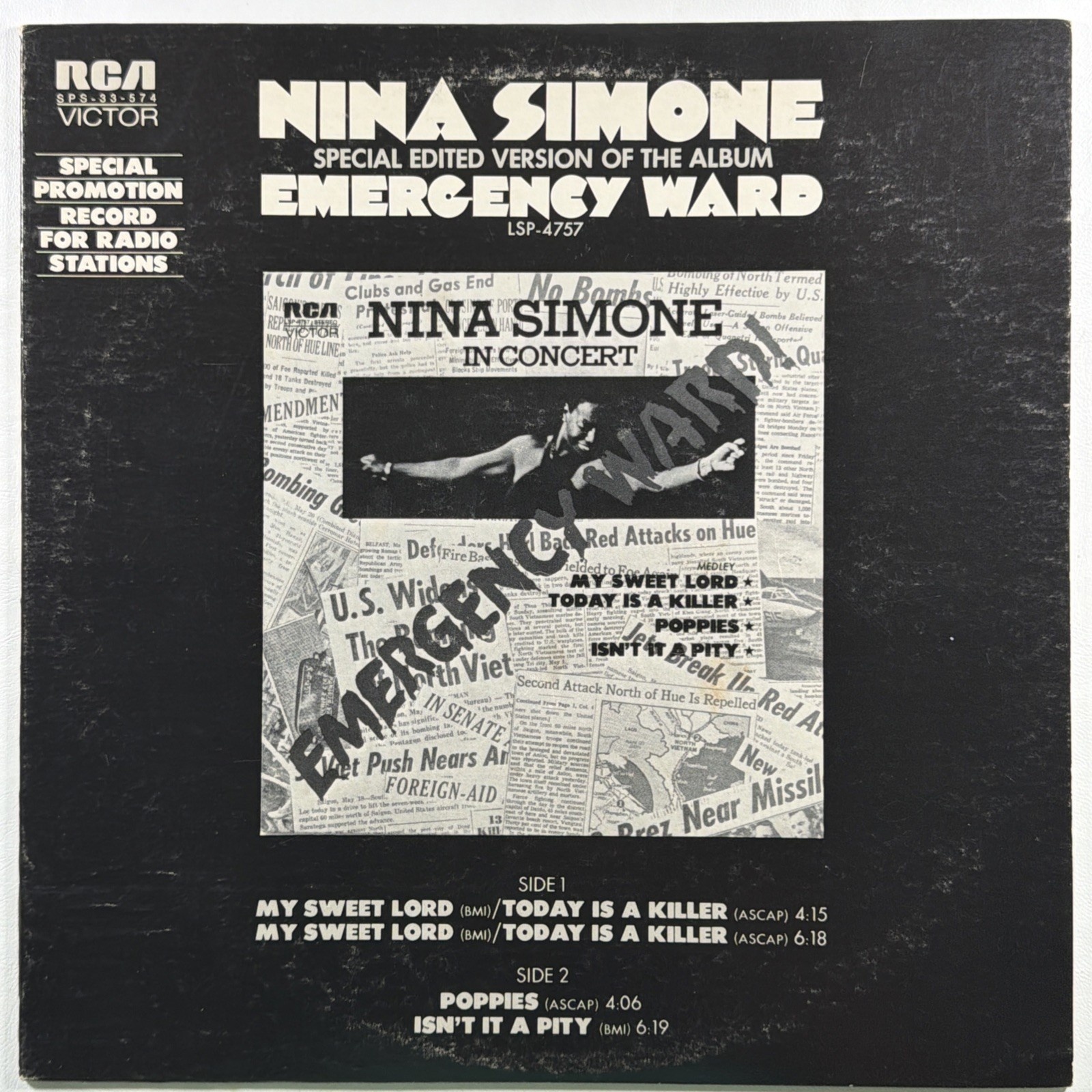 Nina Simone - Emergency Ward LP RCA Victor SPS 33 574 White Promo 1972 Jazz