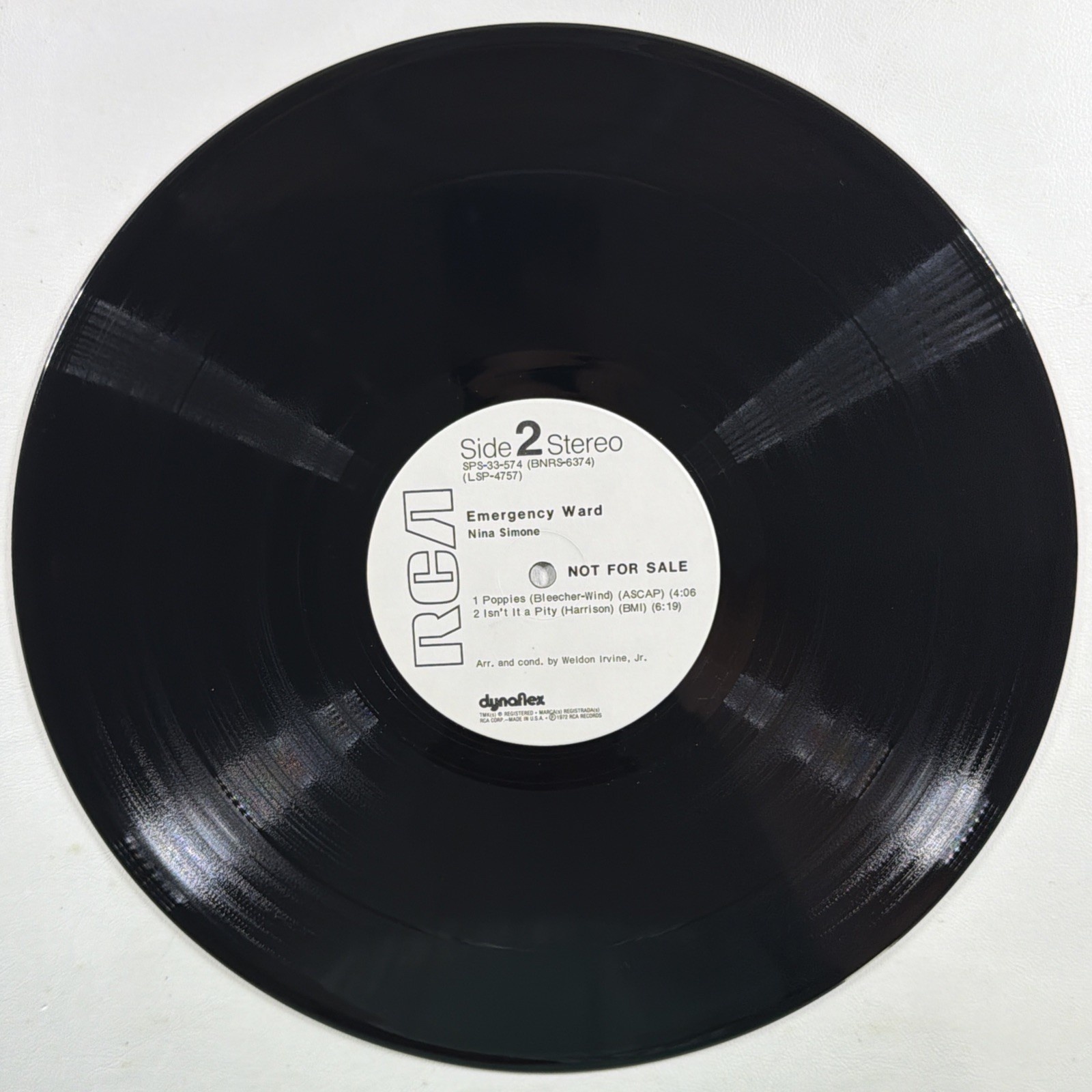 Nina Simone - Emergency Ward LP RCA Victor SPS 33 574 White Promo 1972 Jazz - Image 5