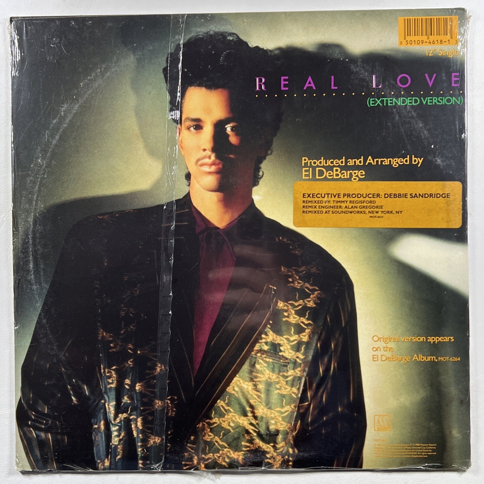 El DeBarge - Real Love 12" Single/Motown Sealed 1989 - Image 2