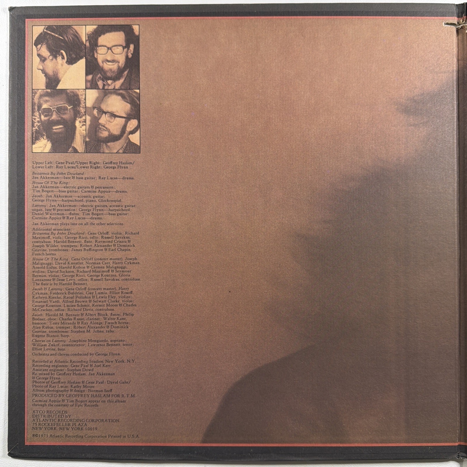 Jan Akkerman - Tabernakel LP Atco SD 7032 NM 1973 Promo Gatefold Jazz Prog Rock - Image 3