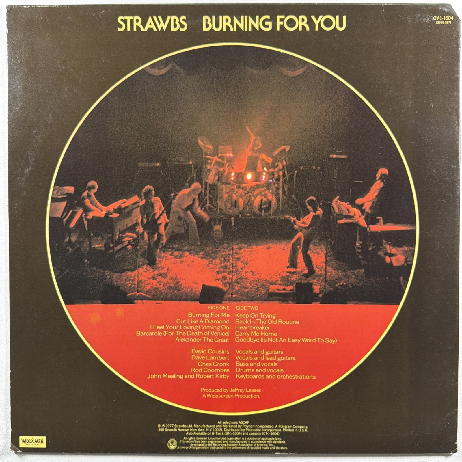 Strawbs - Burning For You LP Oyster Record OY-1-1604 EX 1977 Prog Rock - Image 2