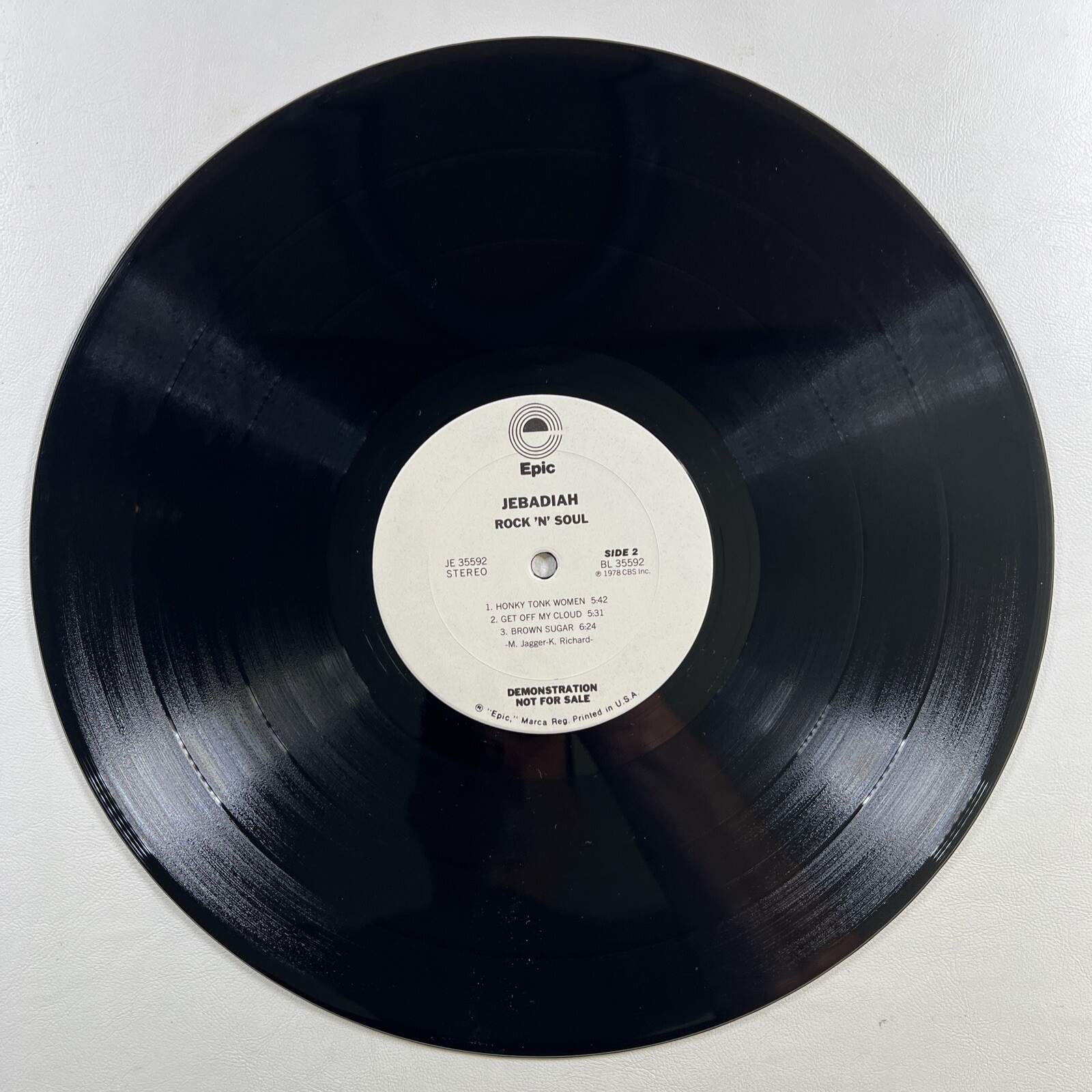 Jebadiah - Rock 'N' Soul LP Epic JE35592 EX White Label Promo 1978 - Image 5